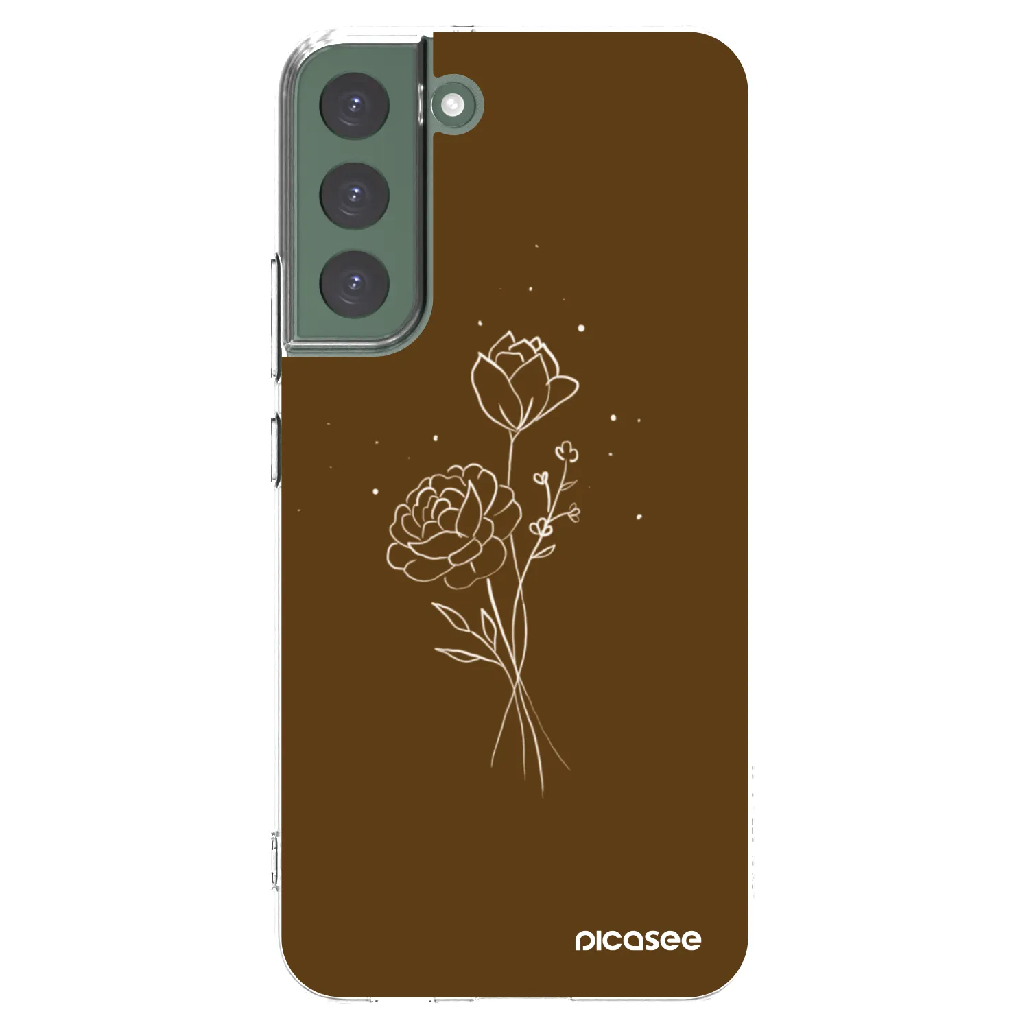Picasee διαφανής θήκη σιλικόνης Samsung Galaxy S22+ 5G - Brown flowers