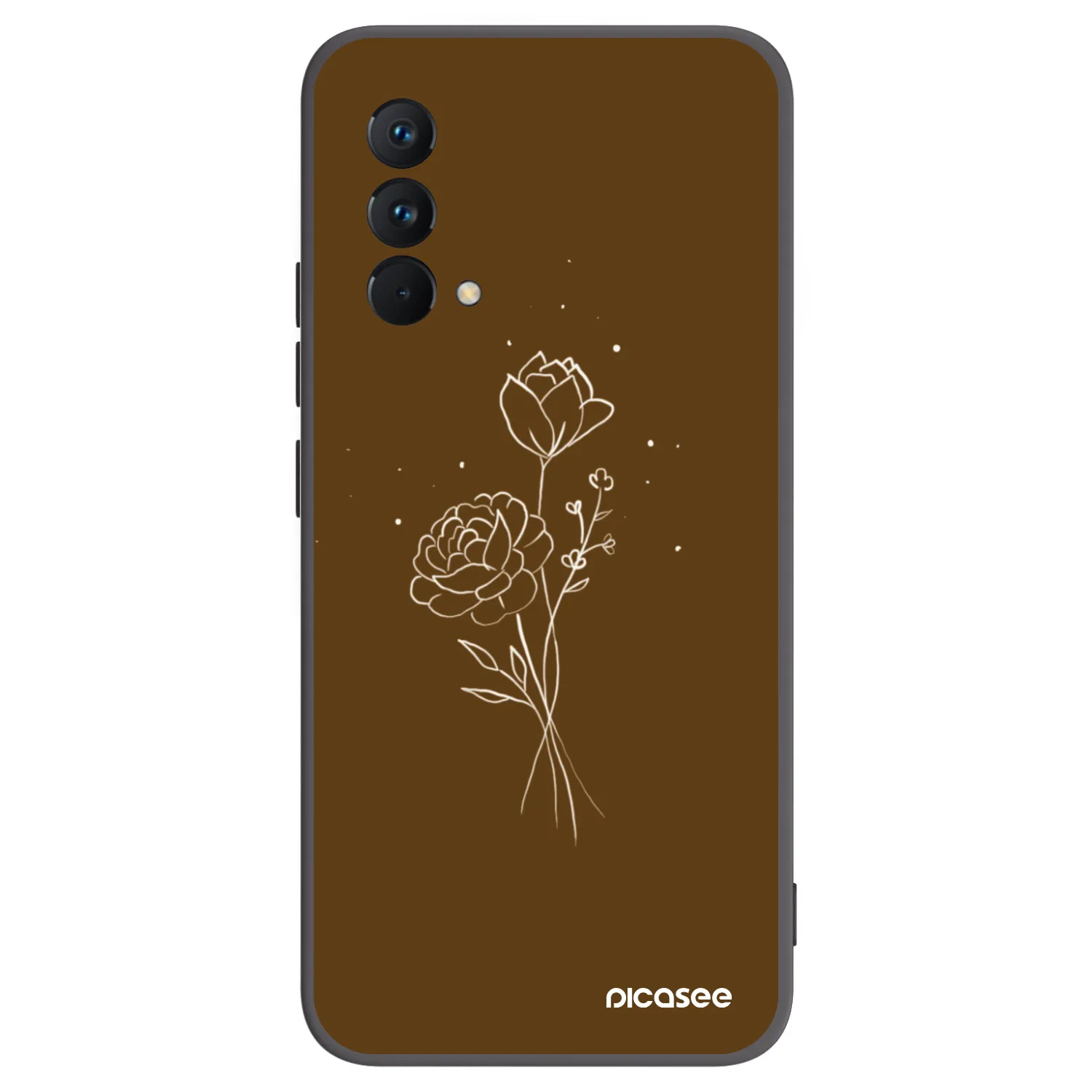 Picasee Μαύρη θήκη σιλικόνης για Realme GT Master Edition 5G - Brown flowers