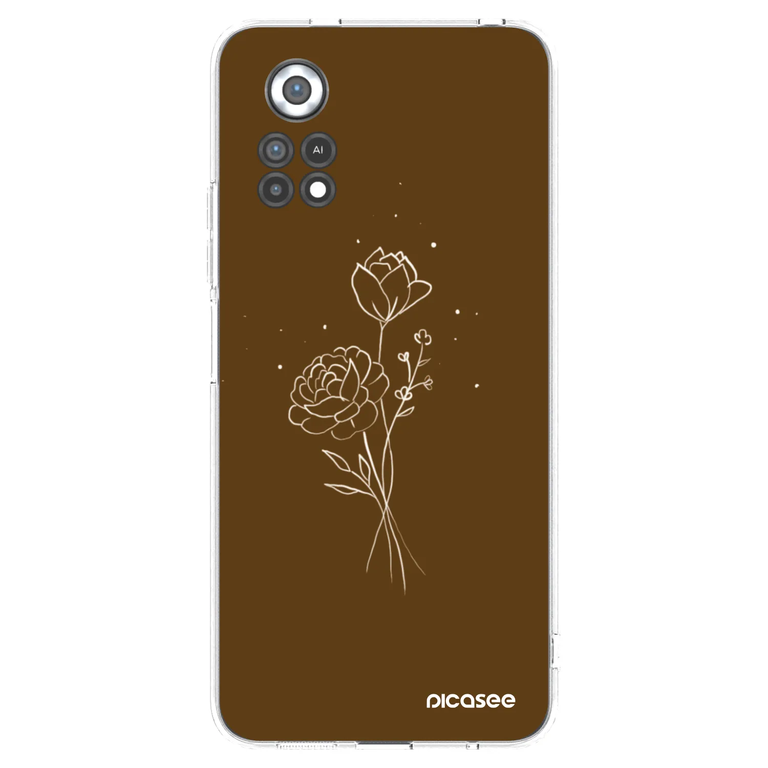 Picasee διαφανής θήκη σιλικόνης Xiaomi Poco X4 Pro 5G - Brown flowers