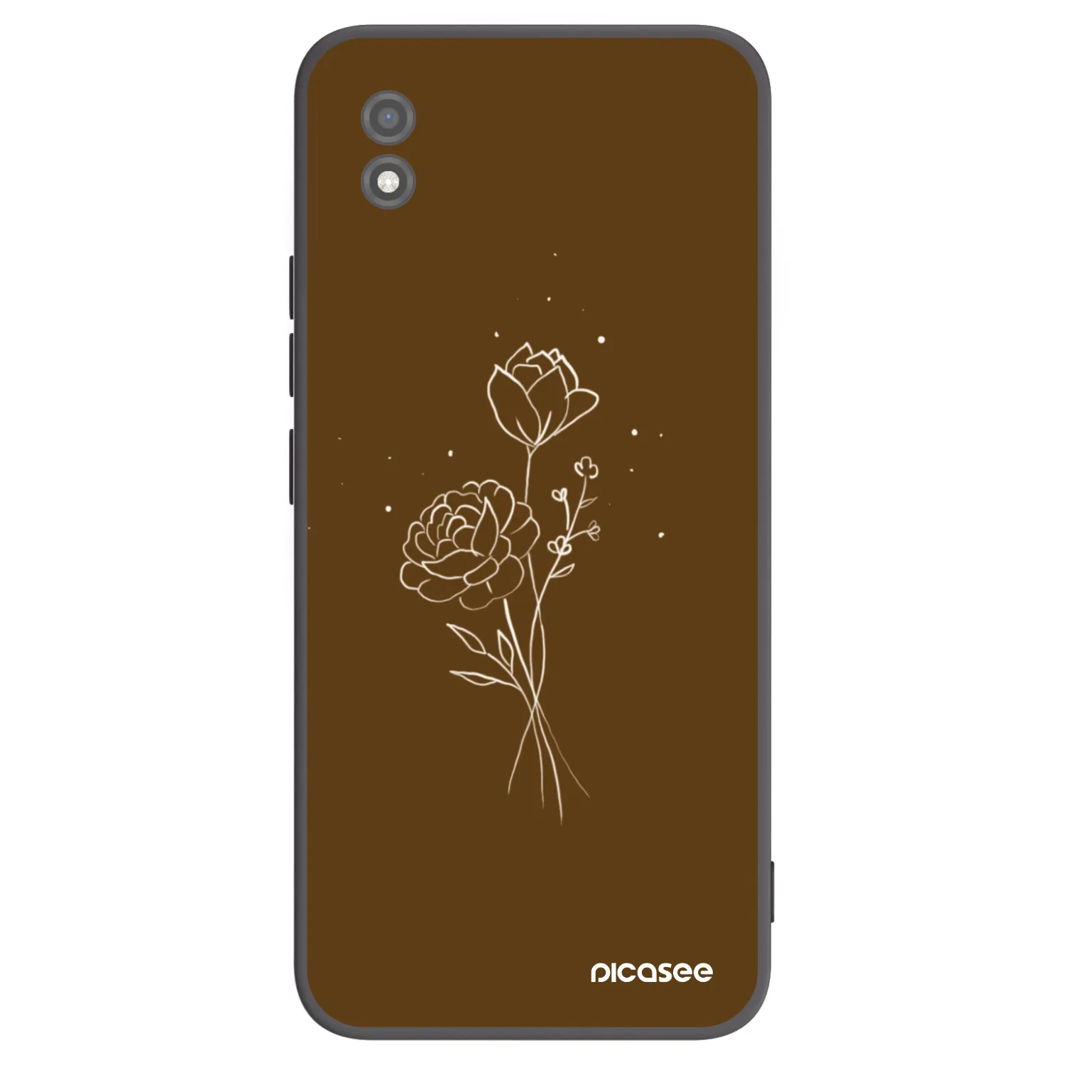 Picasee Μαύρη θήκη σιλικόνης για Realme C11 (2021) - Brown flowers