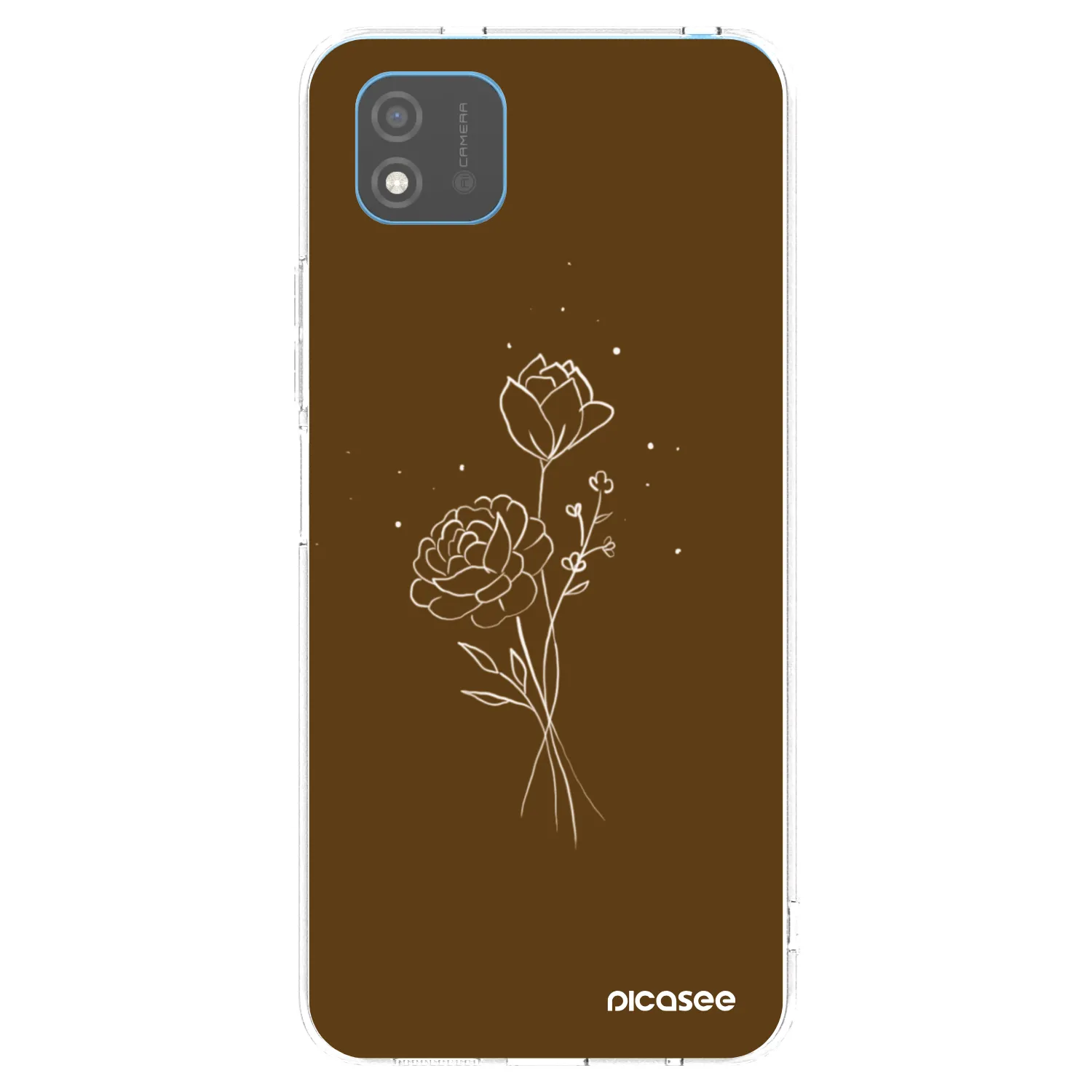 Picasee διαφανής θήκη σιλικόνης Realme C11 (2021) - Brown flowers
