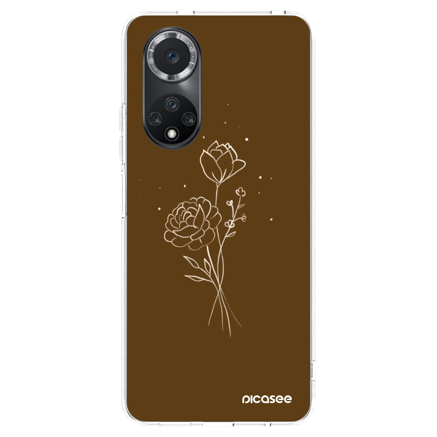 Picasee διαφανής θήκη σιλικόνης Huawei Nova 9 SE - Brown flowers