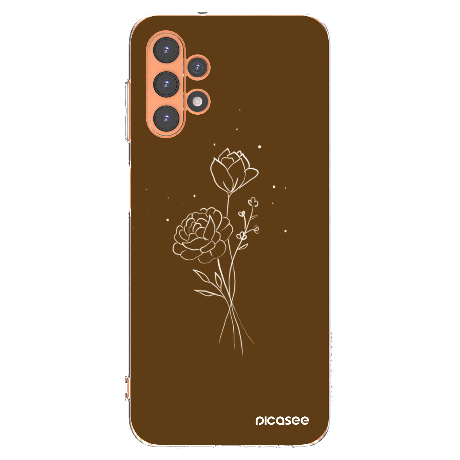 Picasee διαφανής θήκη σιλικόνης Samsung Galaxy A13 4G A135 - Brown flowers