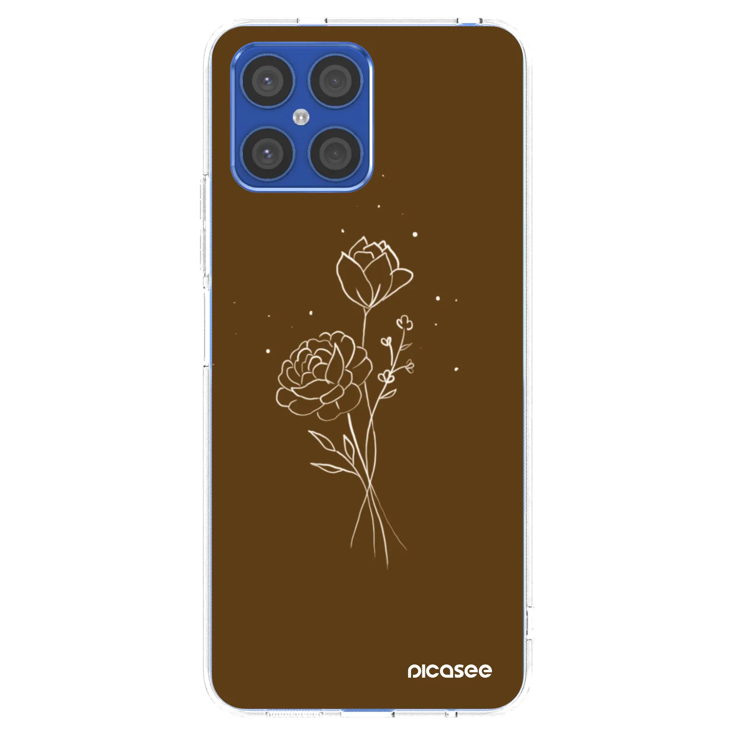Picasee διαφανής θήκη σιλικόνης Honor X8 4G - Brown flowers