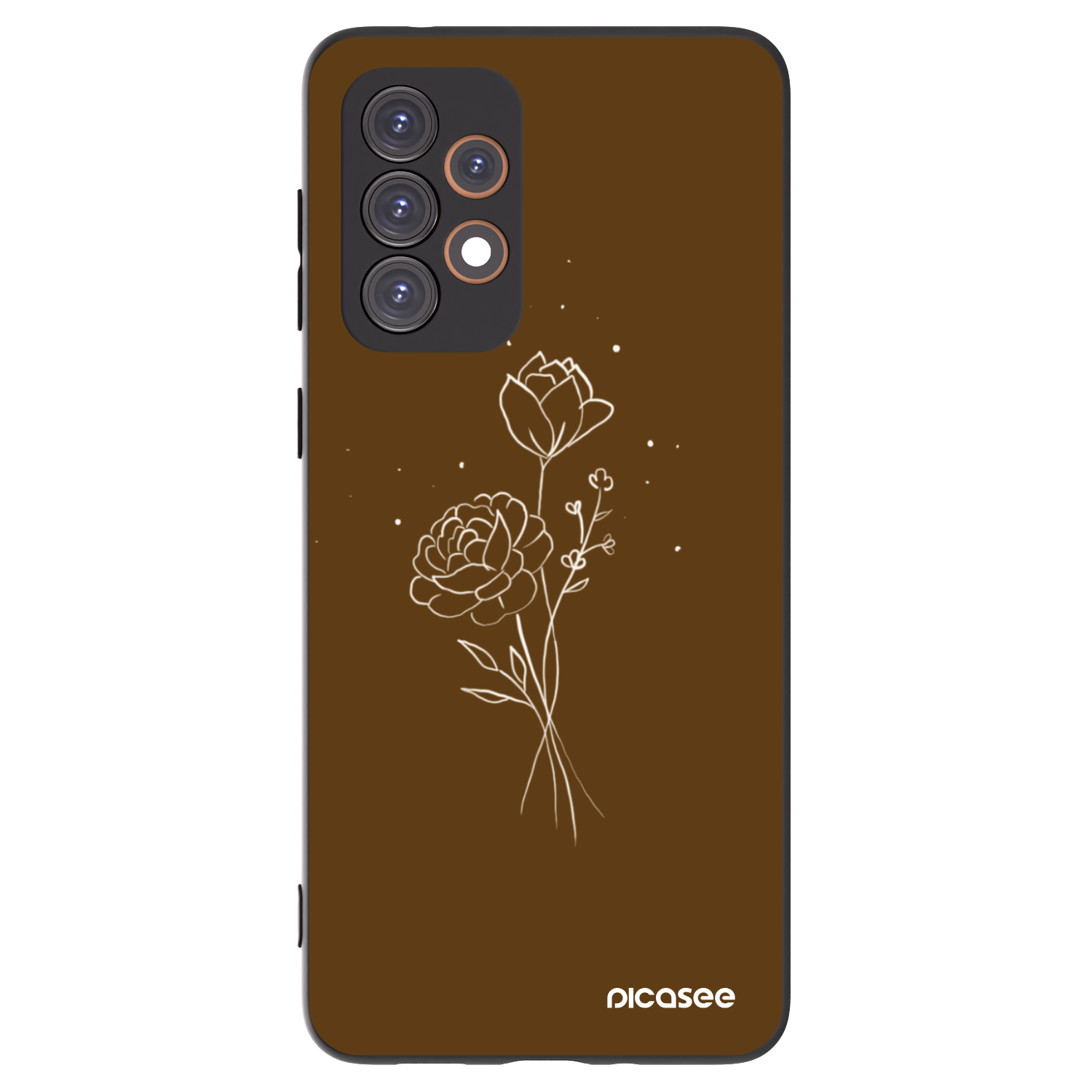 Picasee Μαύρη θήκη σιλικόνης για Samsung Galaxy A33 5G A336 - Brown flowers