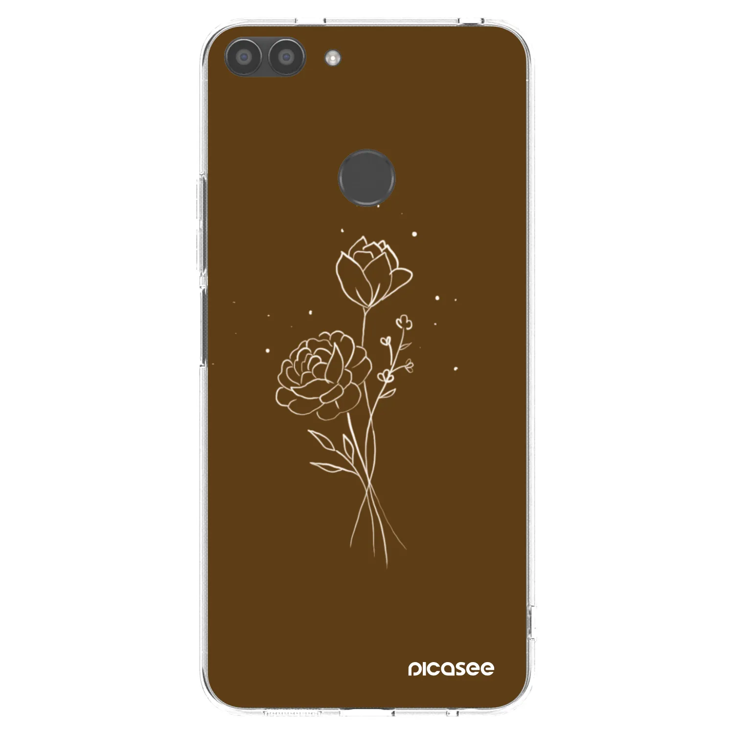 Picasee διαφανής θήκη σιλικόνης Huawei P Smart - Brown flowers