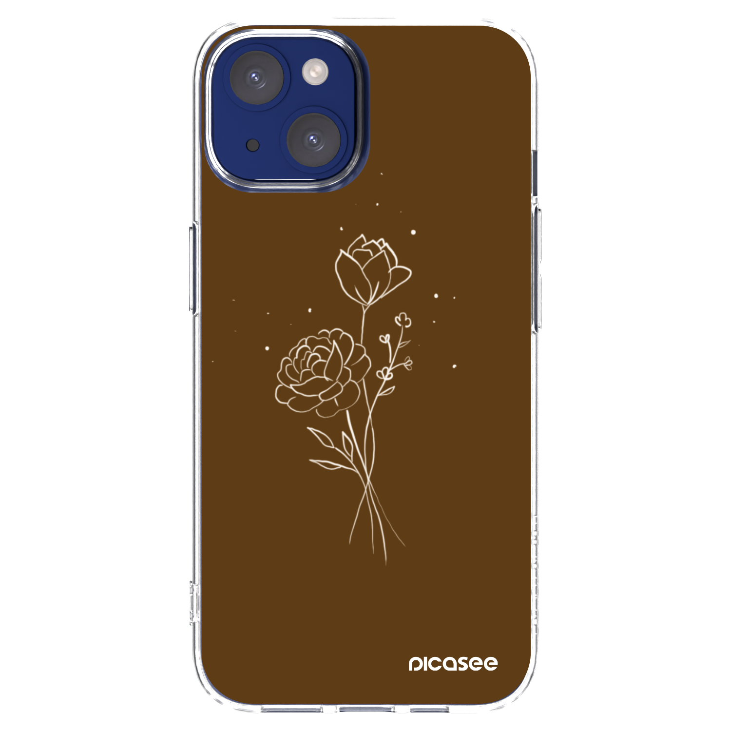 Picasee διαφανής θήκη σιλικόνης Apple iPhone 14 - Brown flowers