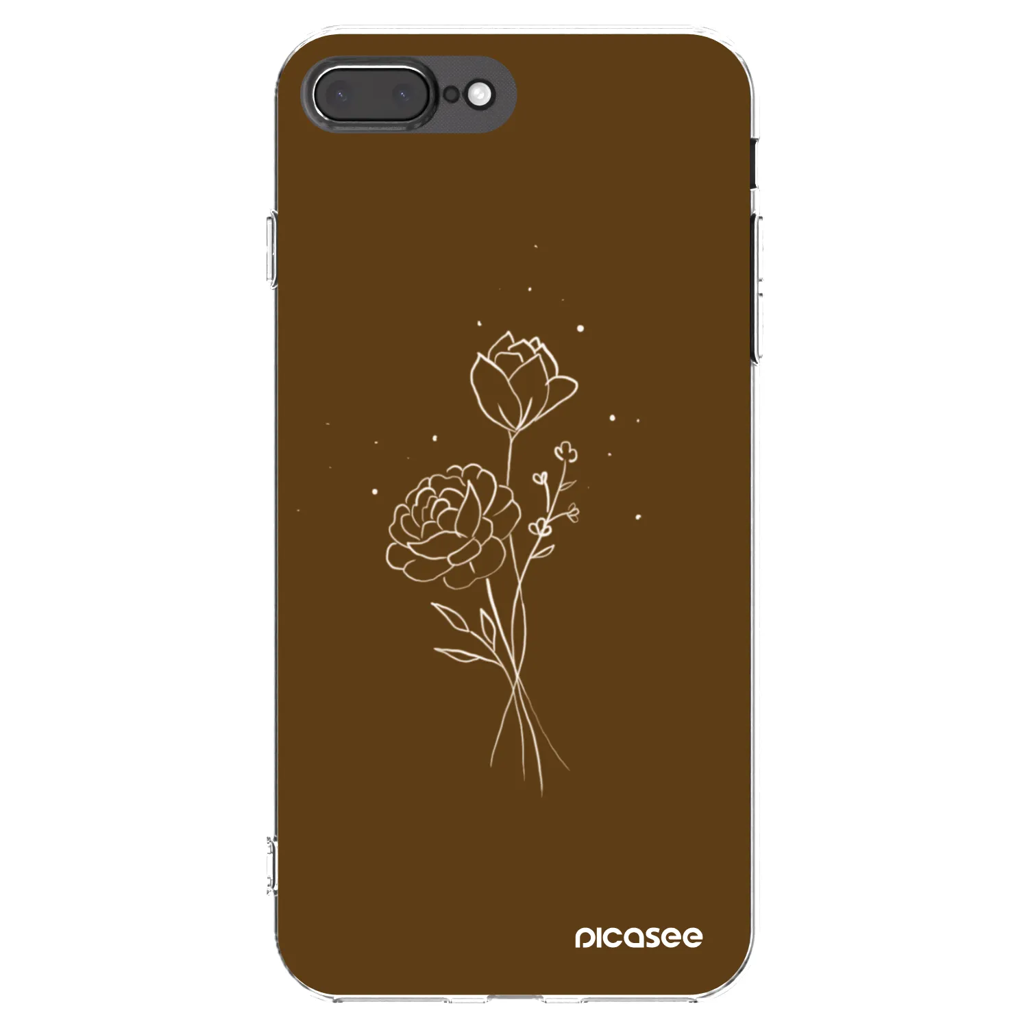 Picasee διαφανής θήκη σιλικόνης Apple iPhone 8 Plus - Brown flowers