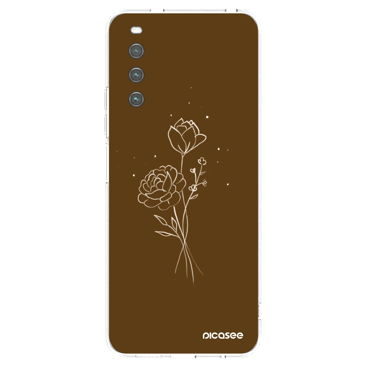 Picasee διαφανής θήκη σιλικόνης Sony Xperia 10 IV 5G - Brown flowers