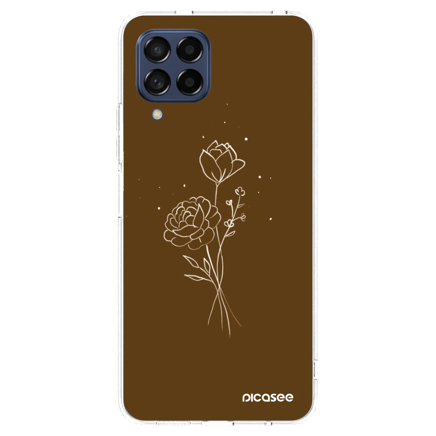 Picasee διαφανής θήκη σιλικόνης Samsung Galaxy M53 5G - Brown flowers