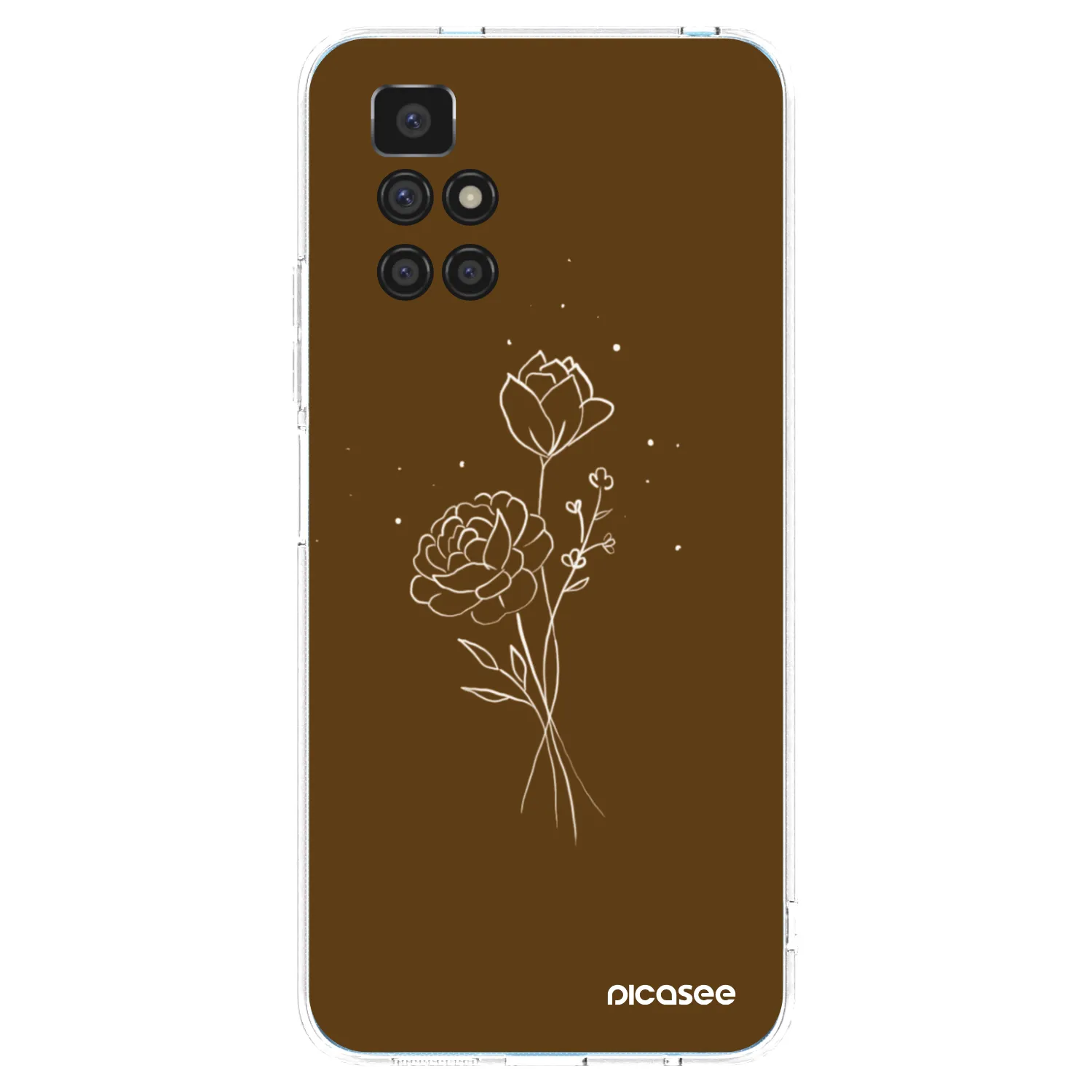 Picasee διαφανής θήκη σιλικόνης Xiaomi Redmi 10 (2022) - Brown flowers