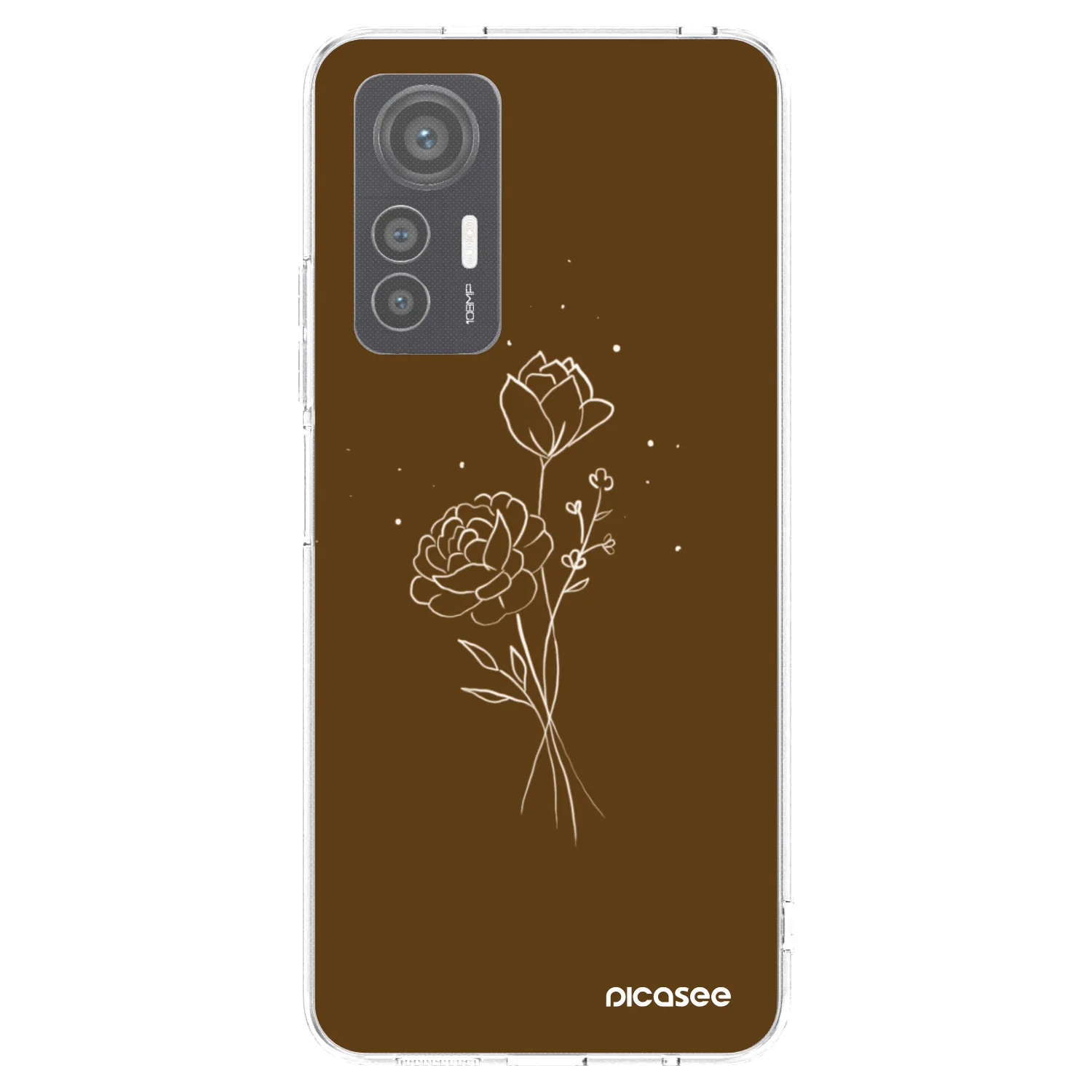 Picasee διαφανής θήκη σιλικόνης Xiaomi 12 Lite - Brown flowers