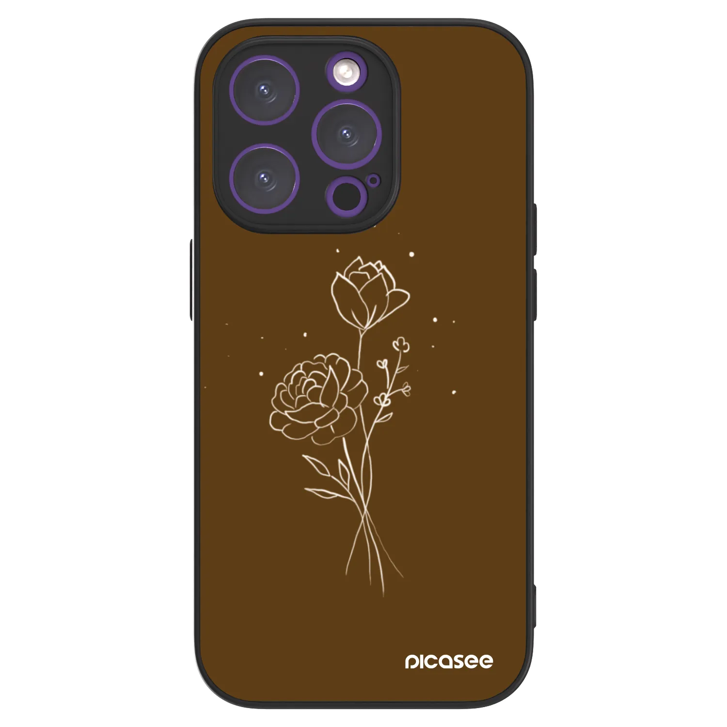Picasee ULTIMATE CASE MagSafe pro Apple iPhone 14 Pro - Brown flowers