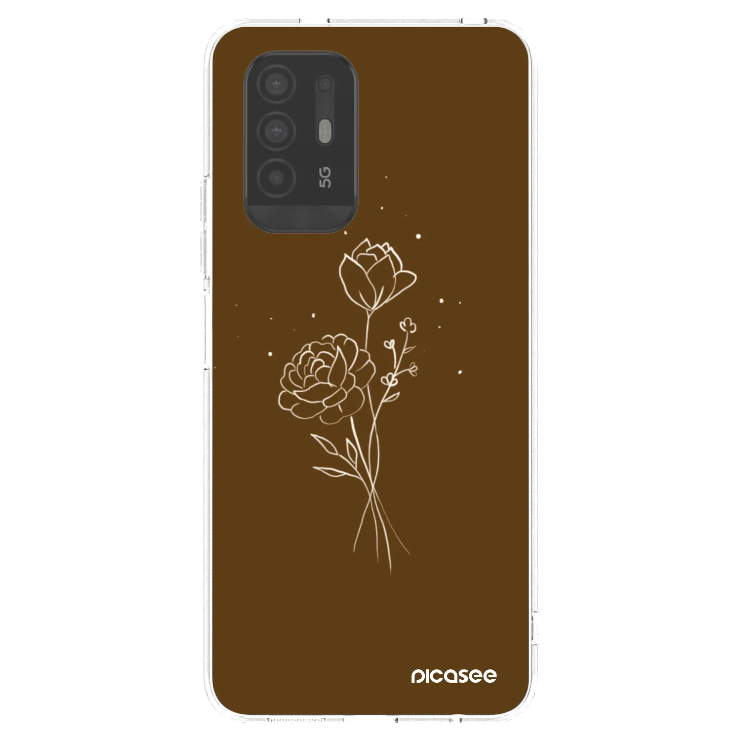 Picasee διαφανής θήκη σιλικόνης OPPO A94 5G - Brown flowers