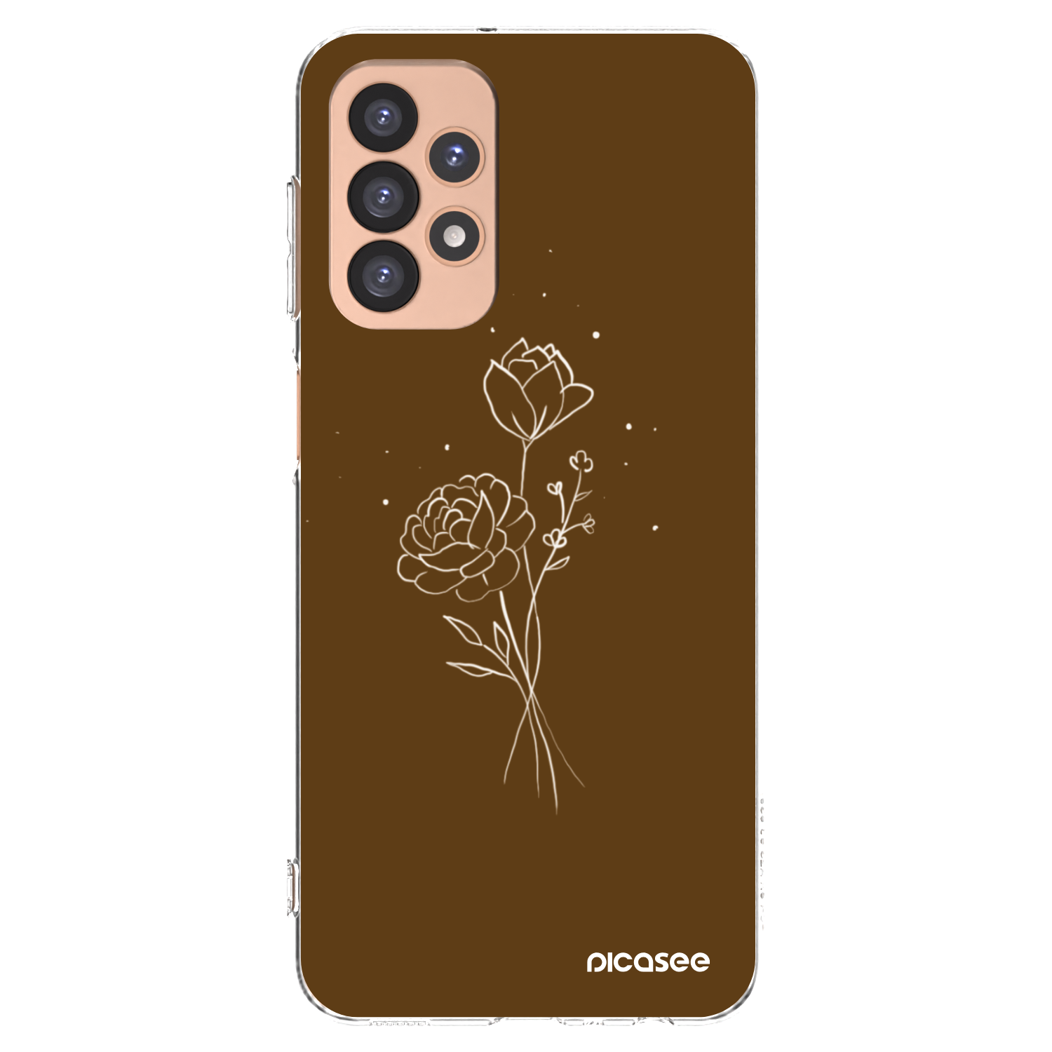 Picasee διαφανής θήκη σιλικόνης Samsung Galaxy A23 A236B 5G - Brown flowers
