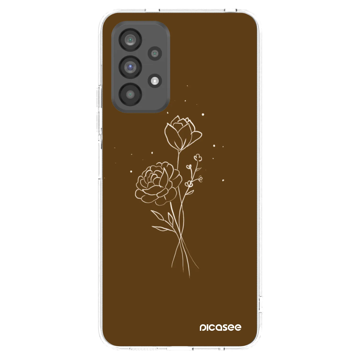 Picasee διαφανής θήκη σιλικόνης Samsung Galaxy A73 5G - Brown flowers