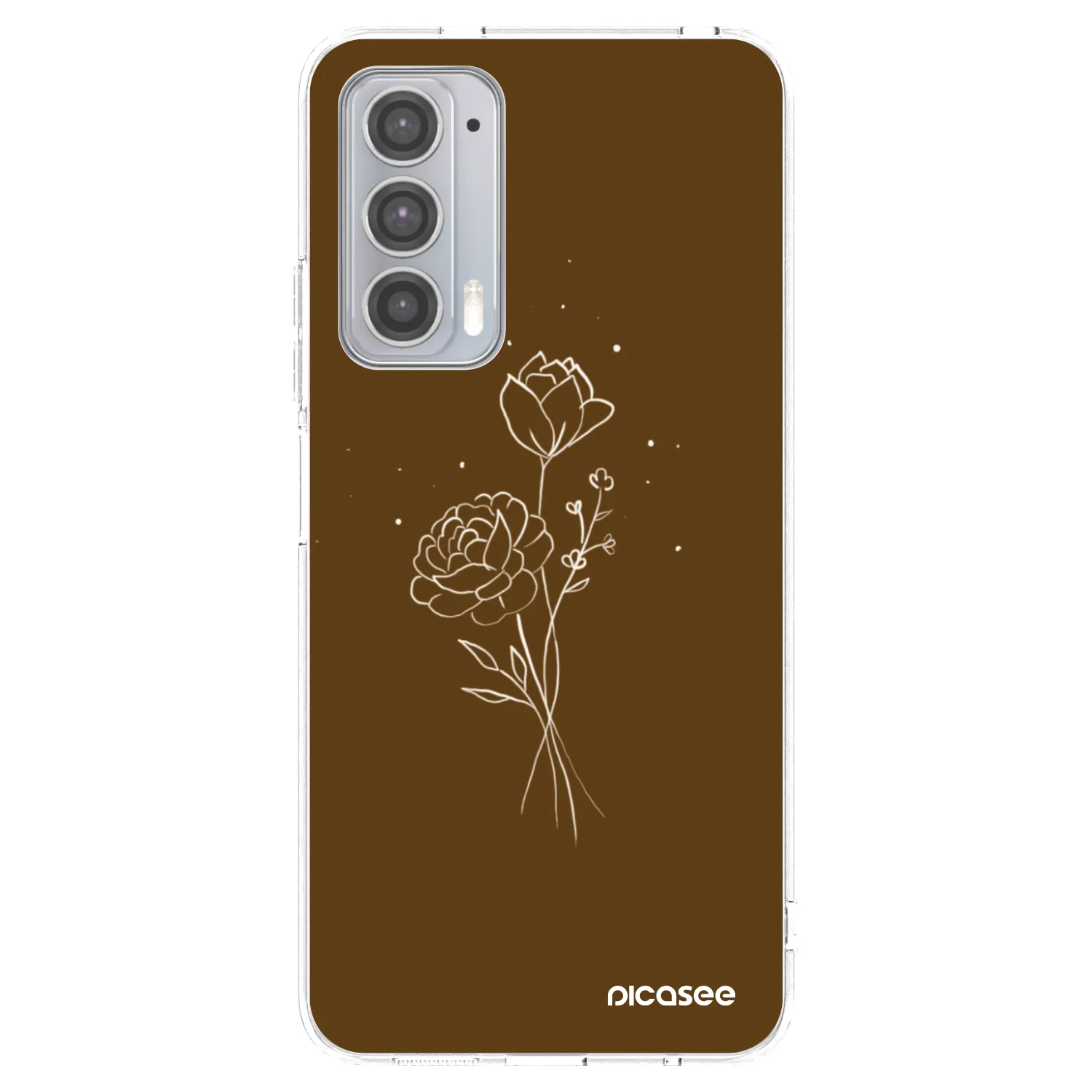 Picasee διαφανής θήκη σιλικόνης Motorola Edge 20 - Brown flowers
