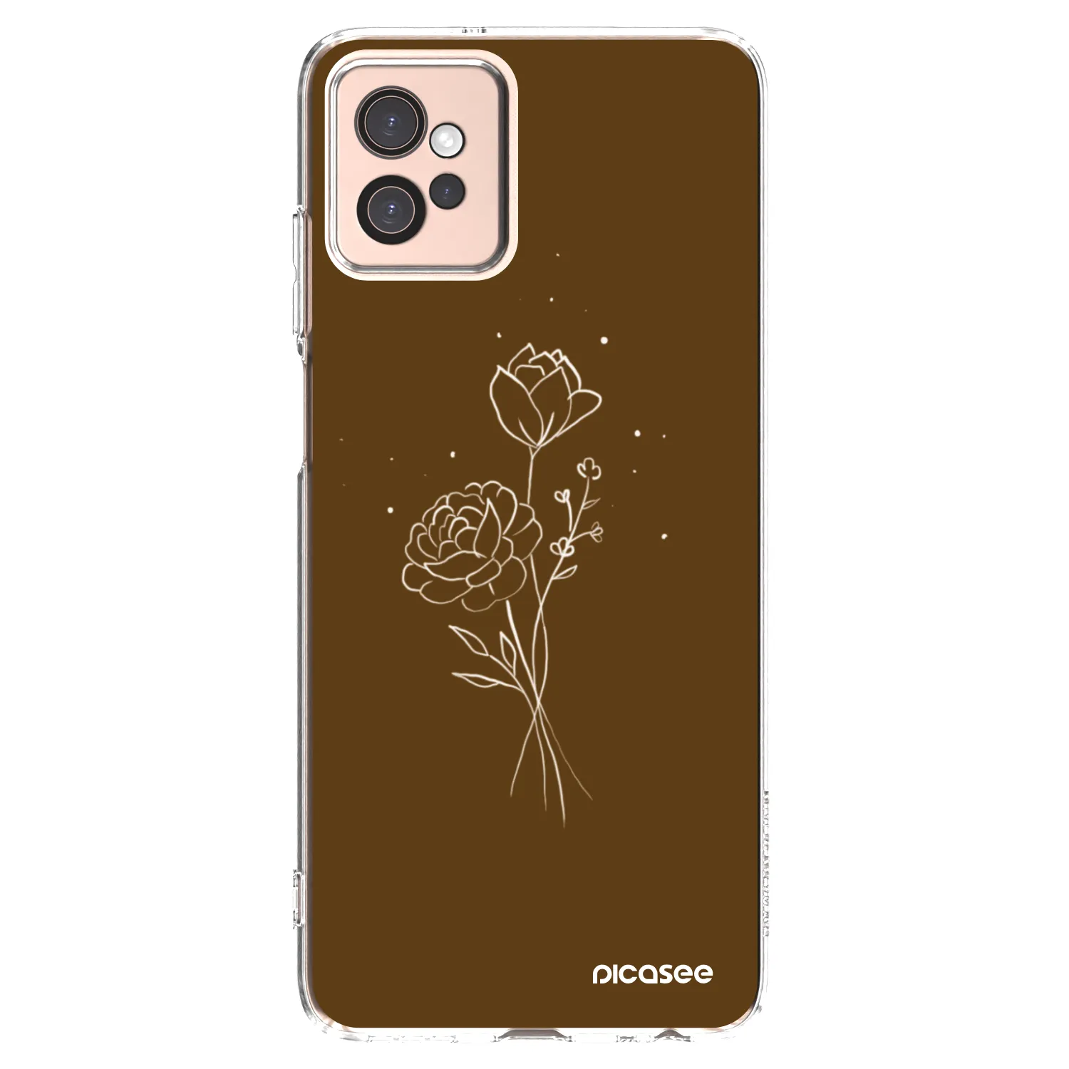 Picasee διαφανής θήκη σιλικόνης Motorola Moto G32 - Brown flowers