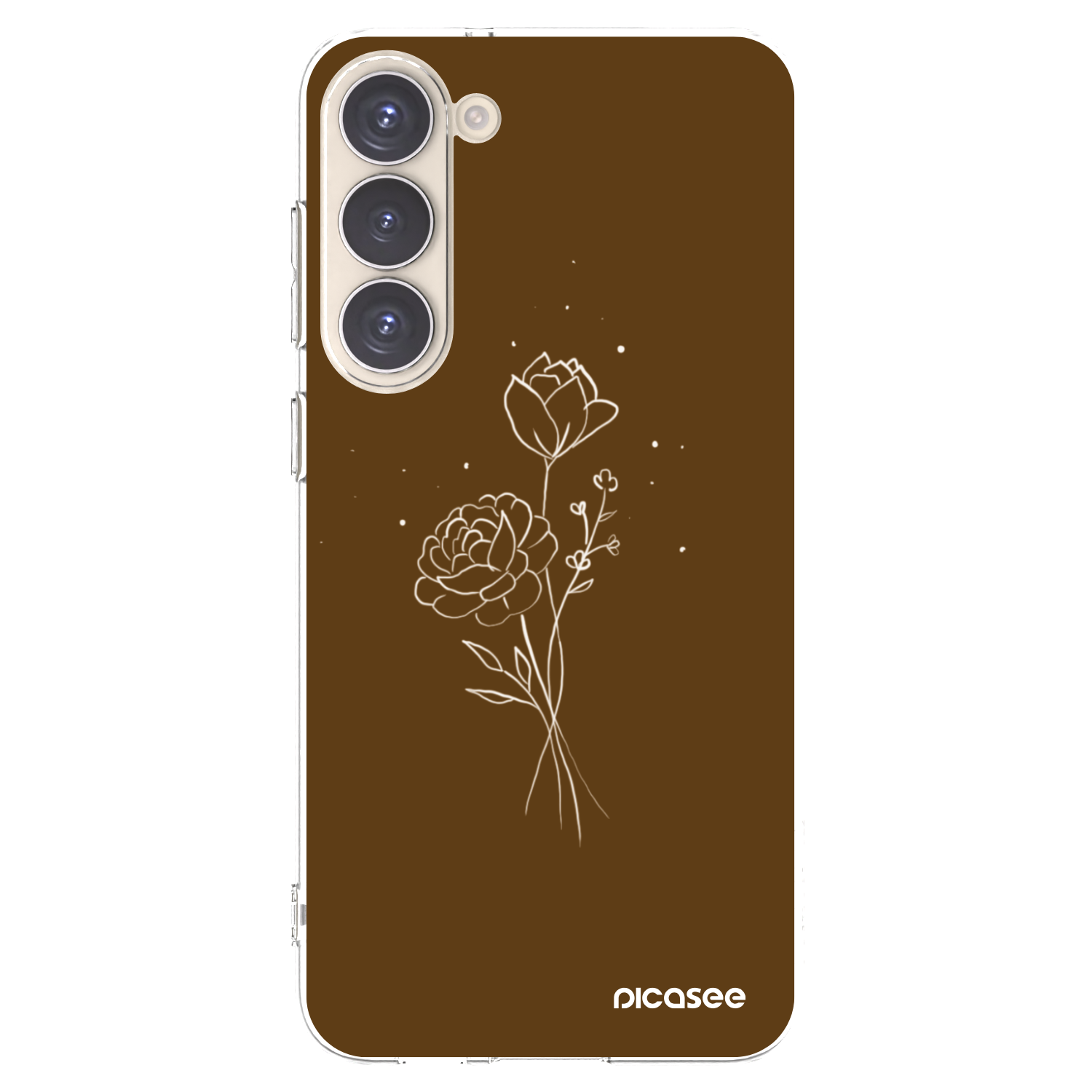 Picasee διαφανής θήκη σιλικόνης Samsung Galaxy S23+ 5G - Brown flowers