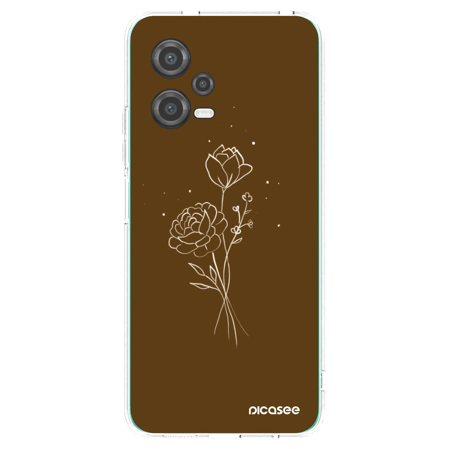 Picasee διαφανής θήκη σιλικόνης Xiaomi Poco X5 - Brown flowers