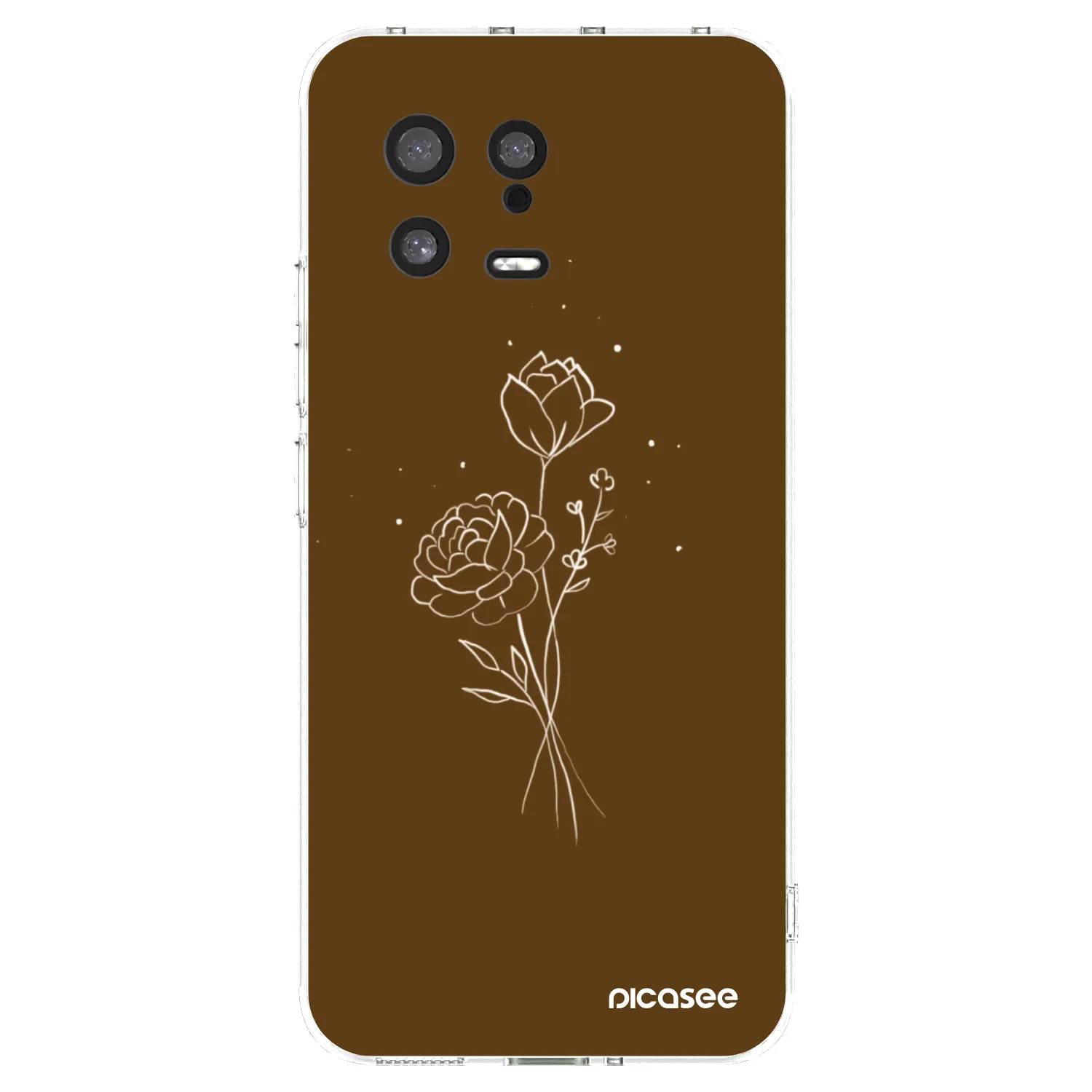 Picasee διαφανής θήκη σιλικόνης Xiaomi 13 - Brown flowers