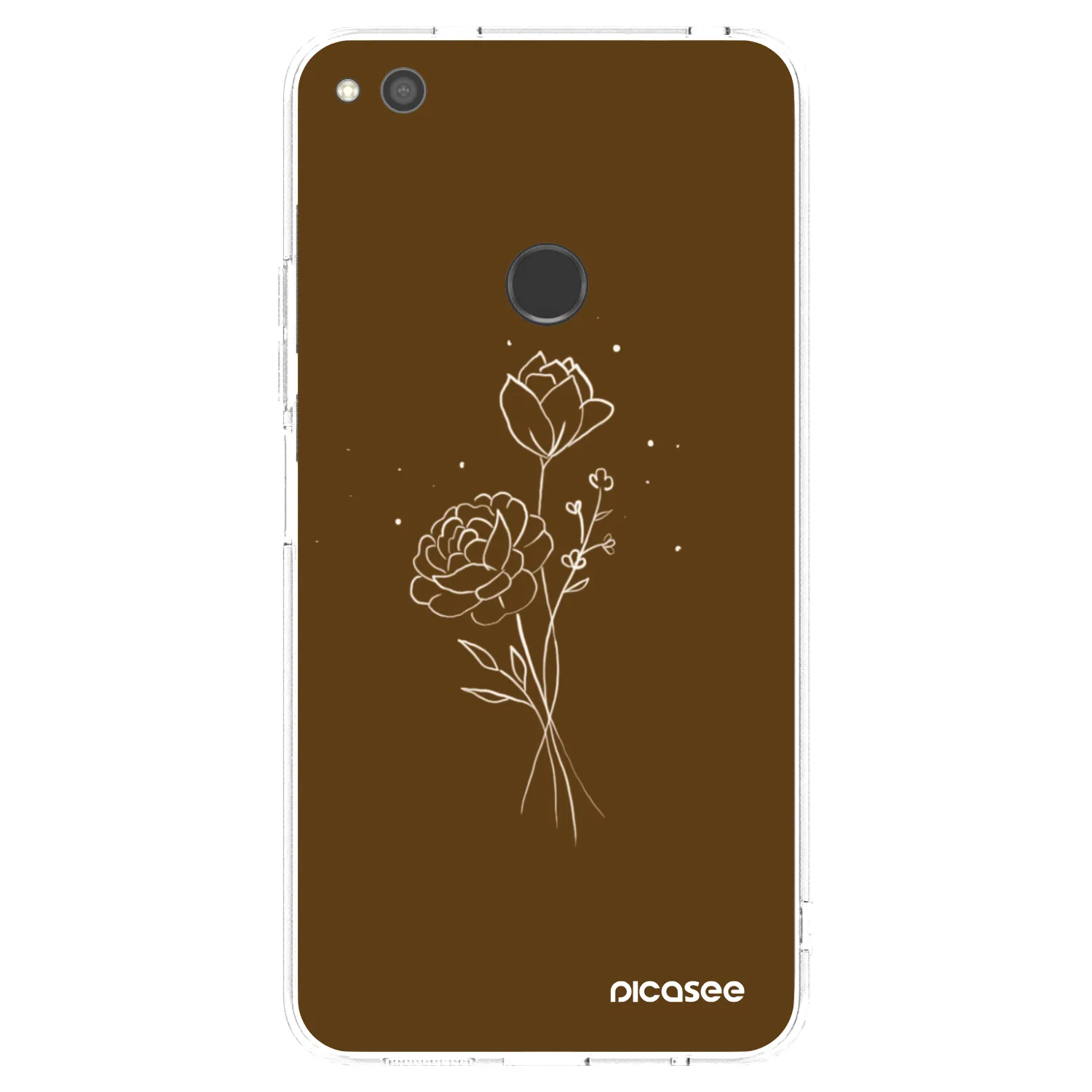 Picasee διαφανής θήκη σιλικόνης Huawei P9 Lite 2017 - Brown flowers