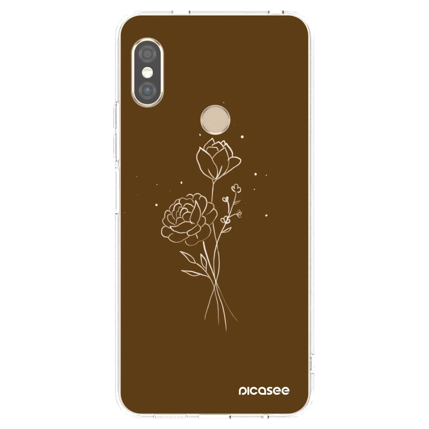 Picasee διαφανής θήκη σιλικόνης Xiaomi Redmi Note 5 Global - Brown flowers