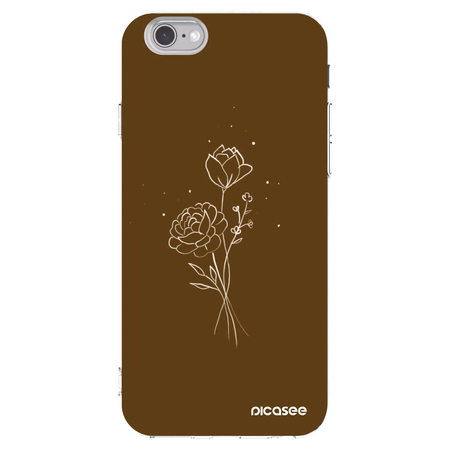 Picasee διαφανής θήκη σιλικόνης Apple iPhone 6/6S - Brown flowers