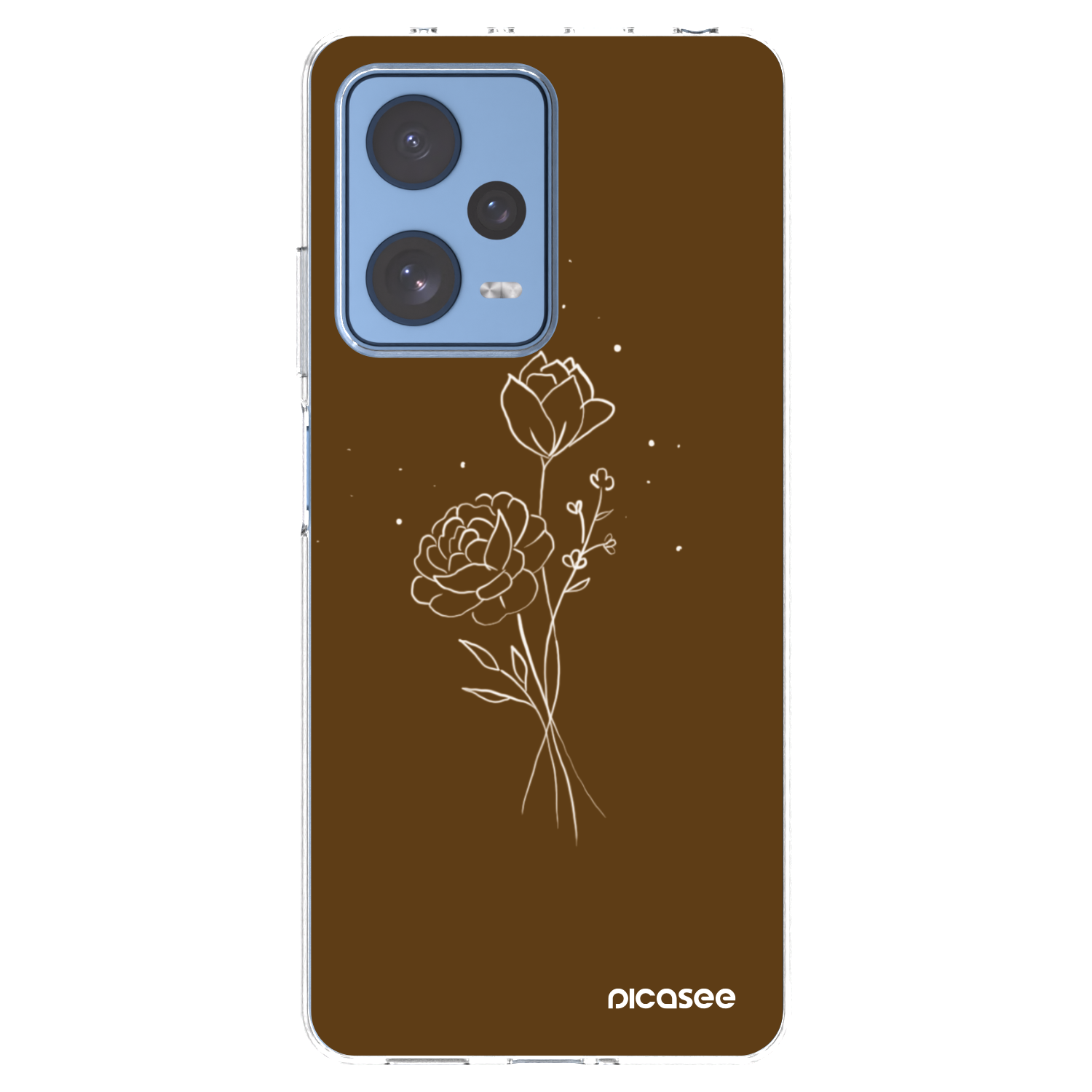 Picasee διαφανής θήκη σιλικόνης Xiaomi Redmi Note 12 Pro 5G - Brown flowers