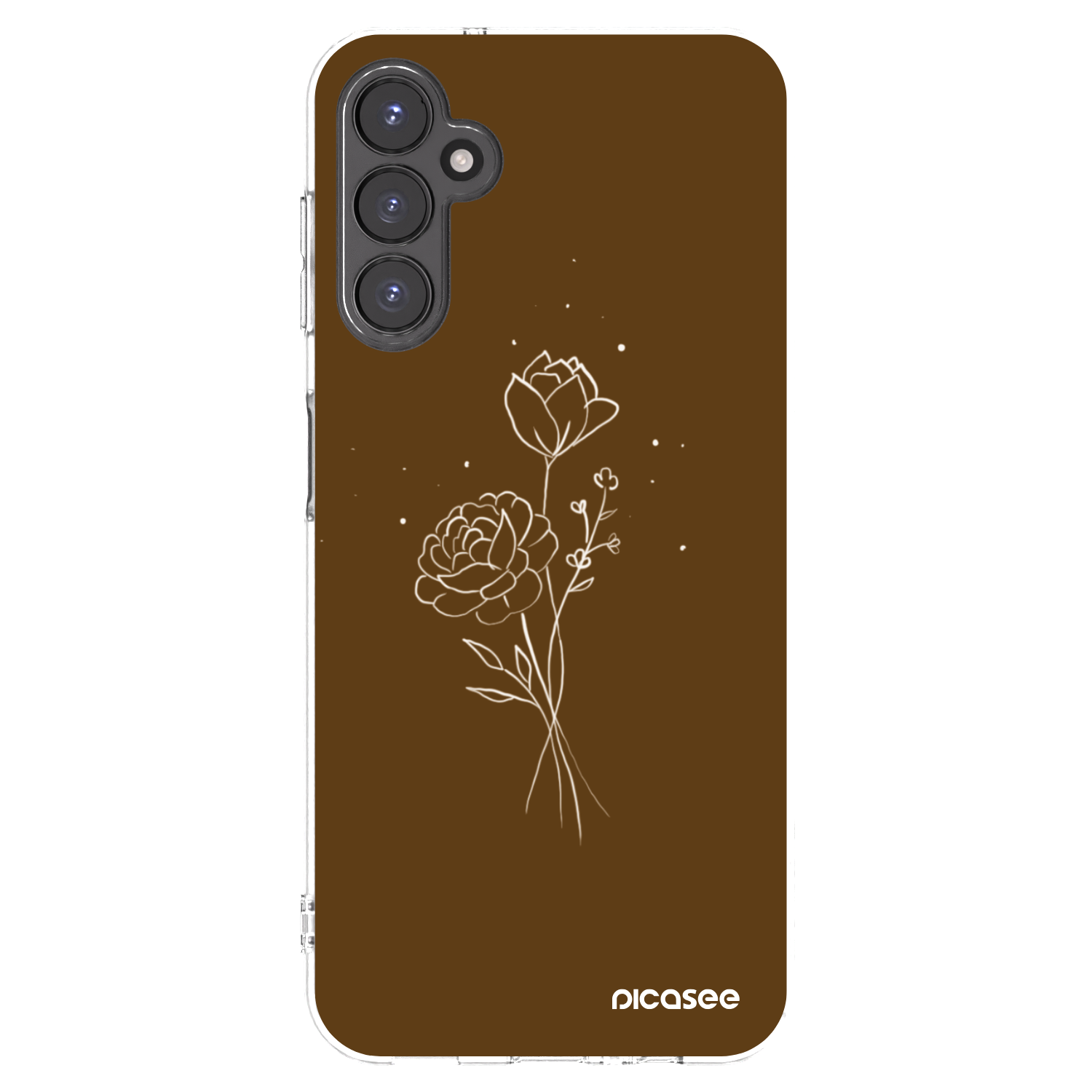 Picasee διαφανής θήκη σιλικόνης Samsung Galaxy A14 4G A145R - Brown flowers