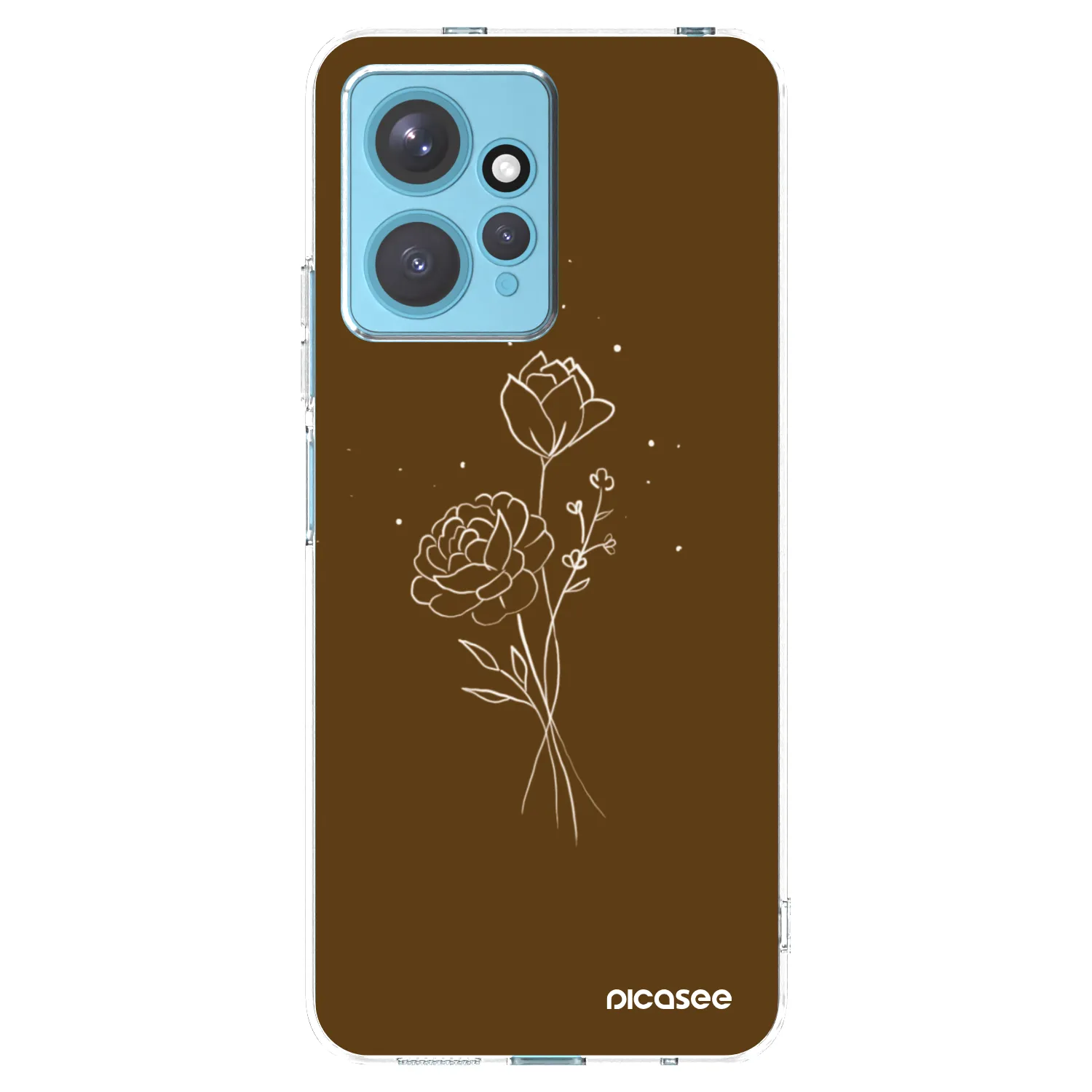 Picasee διαφανής θήκη σιλικόνης Xiaomi Redmi Note 12 4G - Brown flowers