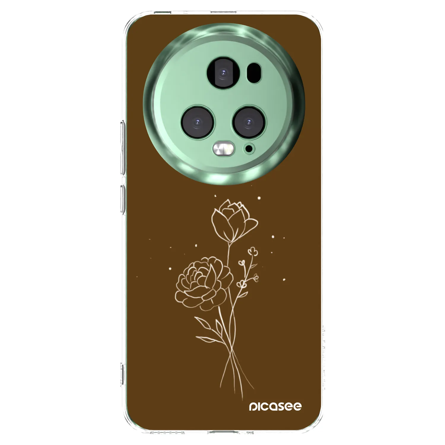 Picasee διαφανής θήκη σιλικόνης Honor Magic5 Pro - Brown flowers