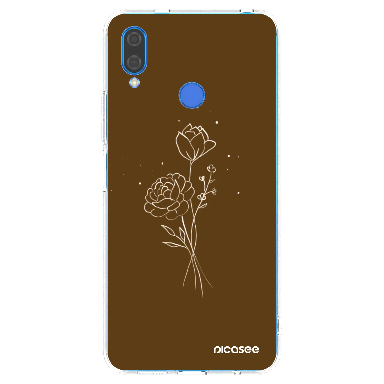 Picasee διαφανής θήκη σιλικόνης Huawei Nova 3 - Brown flowers
