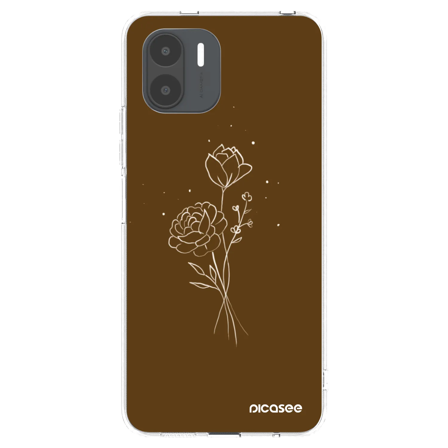 Picasee διαφανής θήκη σιλικόνης Xiaomi Redmi A2 - Brown flowers