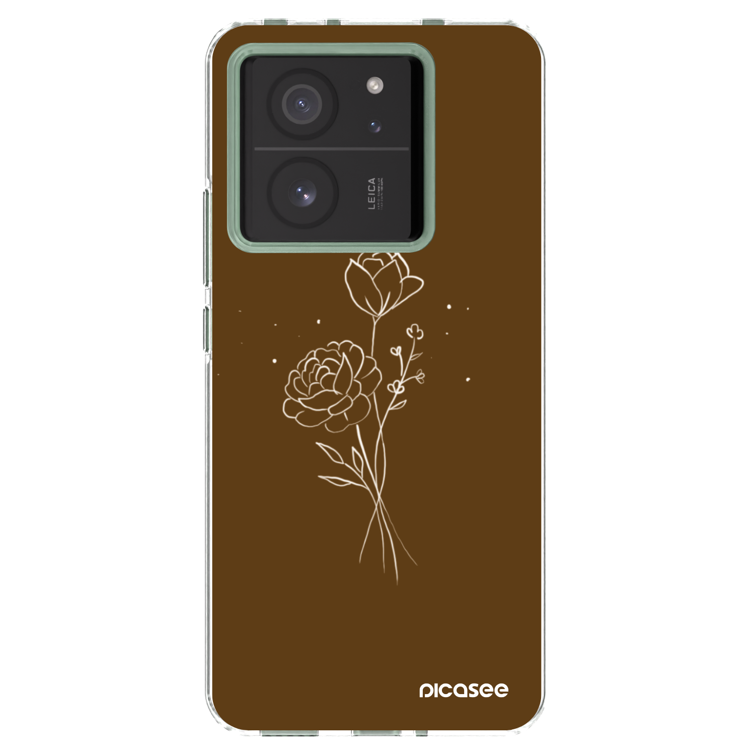 Picasee διαφανής θήκη σιλικόνης Xiaomi 13T Pro - Brown flowers