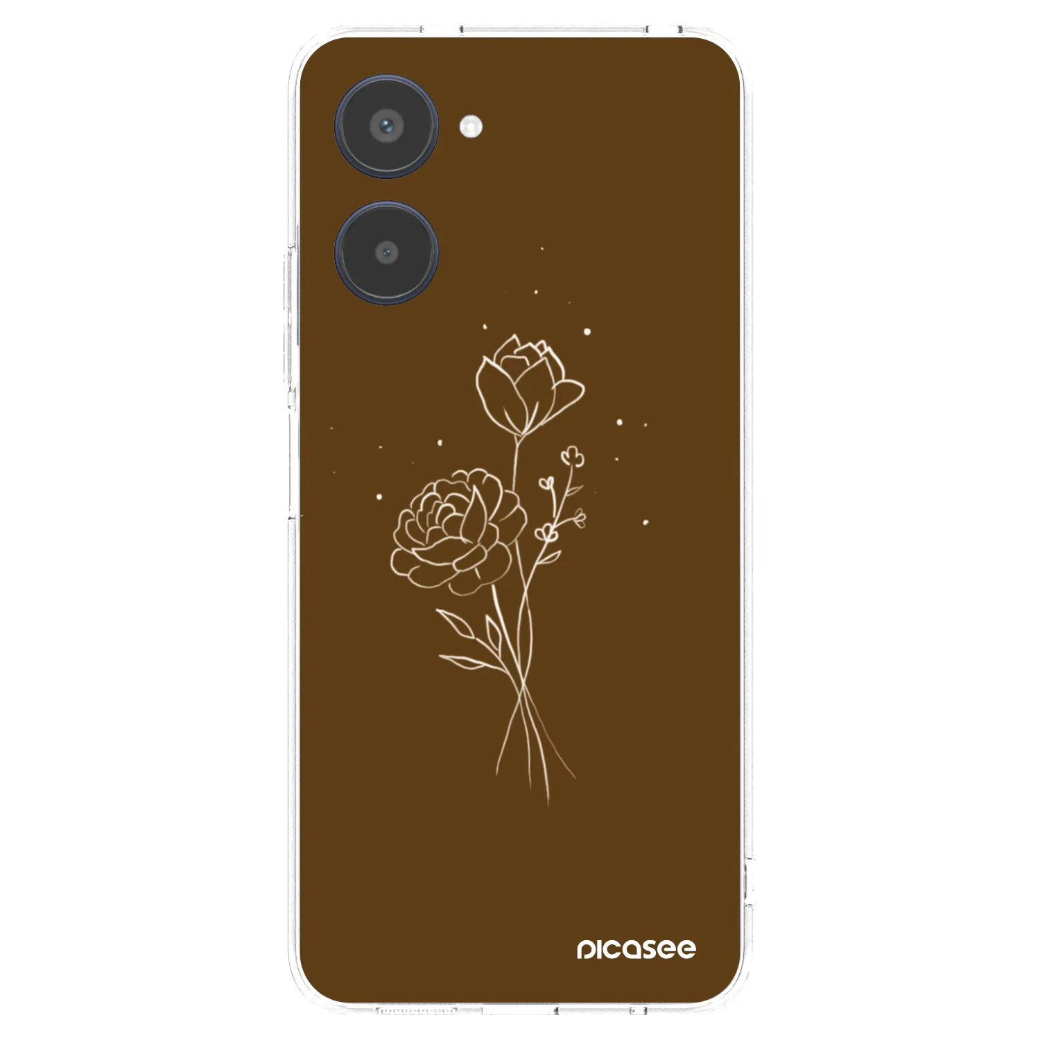 Picasee διαφανής θήκη σιλικόνης Realme 10 4G - Brown flowers