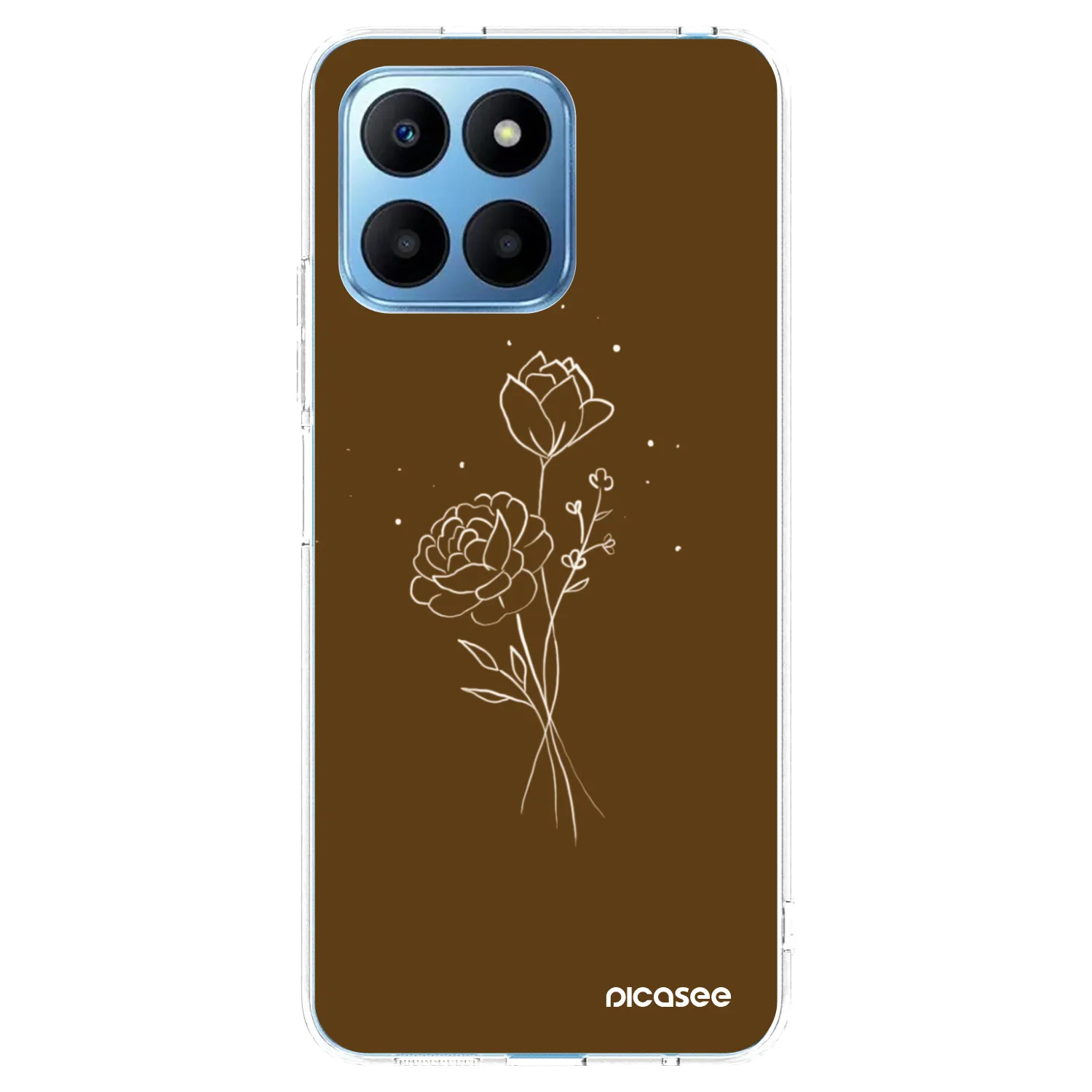 Picasee διαφανής θήκη σιλικόνης Honor 70 Lite - Brown flowers