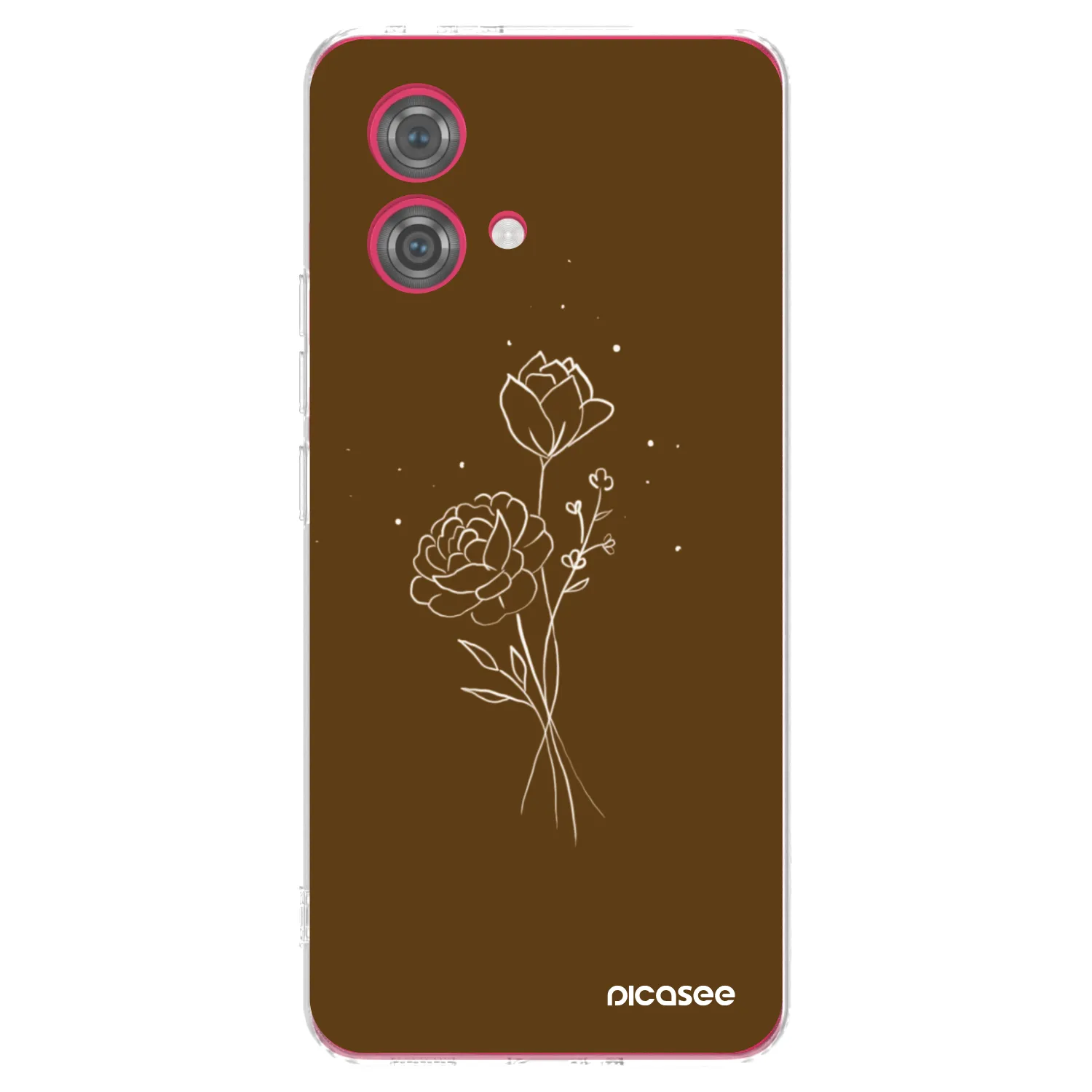 Picasee διαφανής θήκη σιλικόνης Motorola Moto G84 5G - Brown flowers