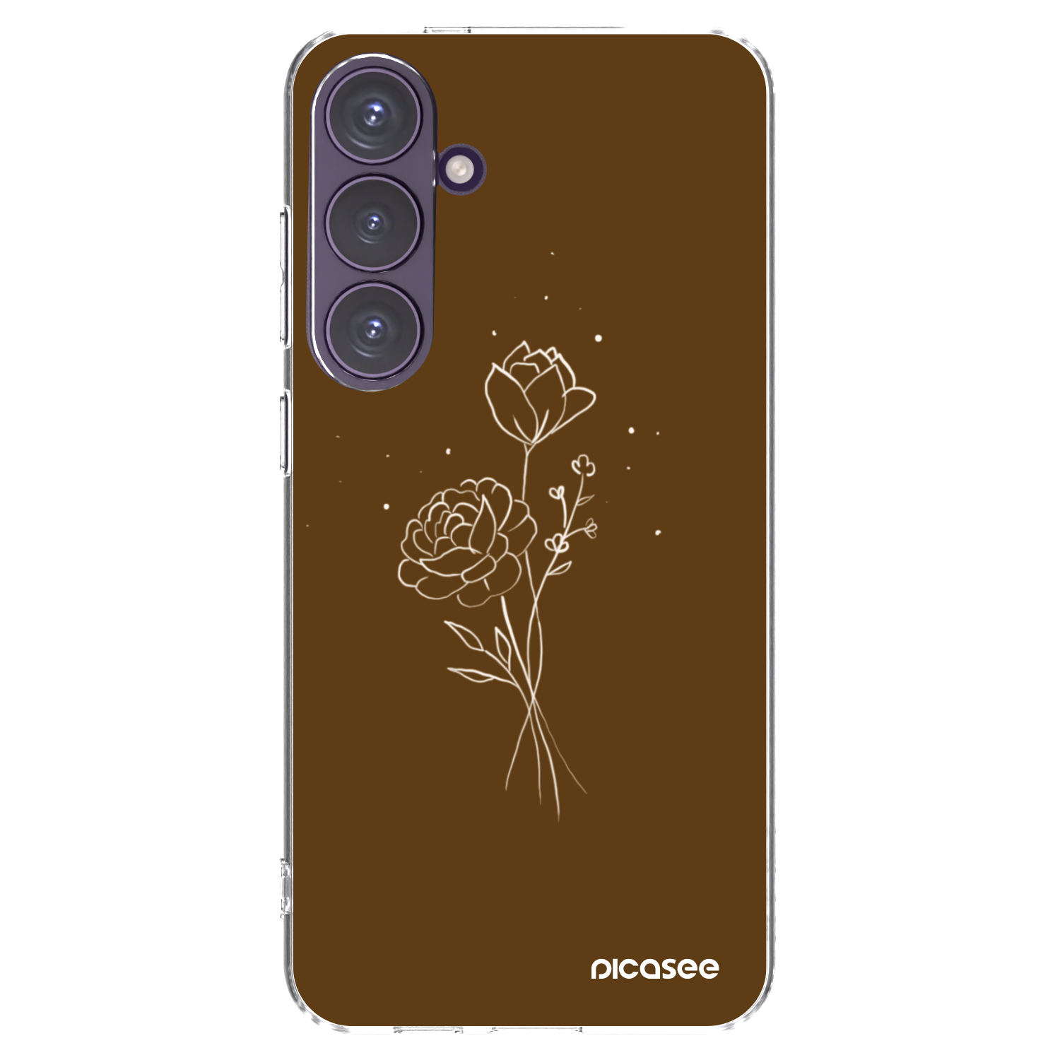 Picasee διαφανής θήκη σιλικόνης Samsung Galaxy S24+ S926B 5G - Brown flowers