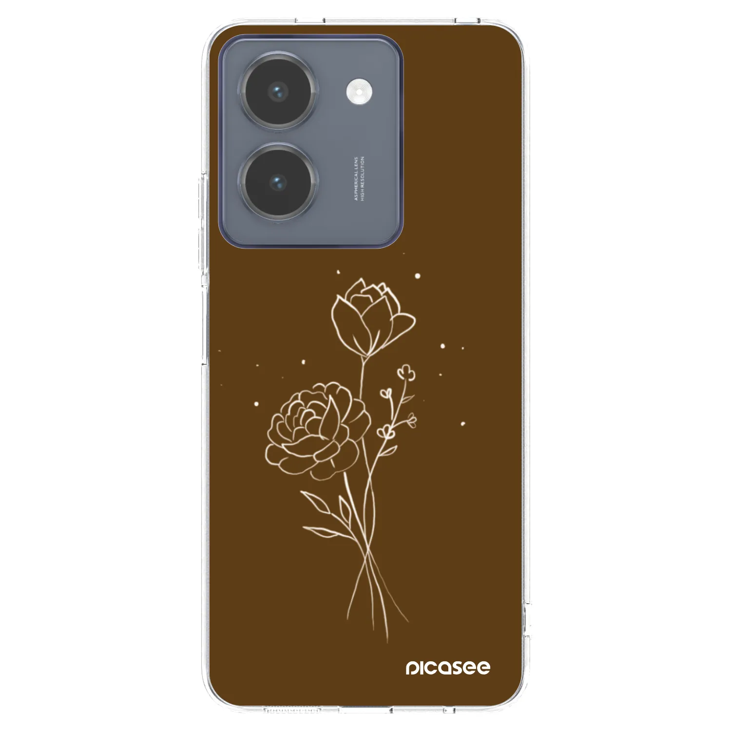 Picasee διαφανής θήκη σιλικόνης Vivo Y36 4G - Brown flowers