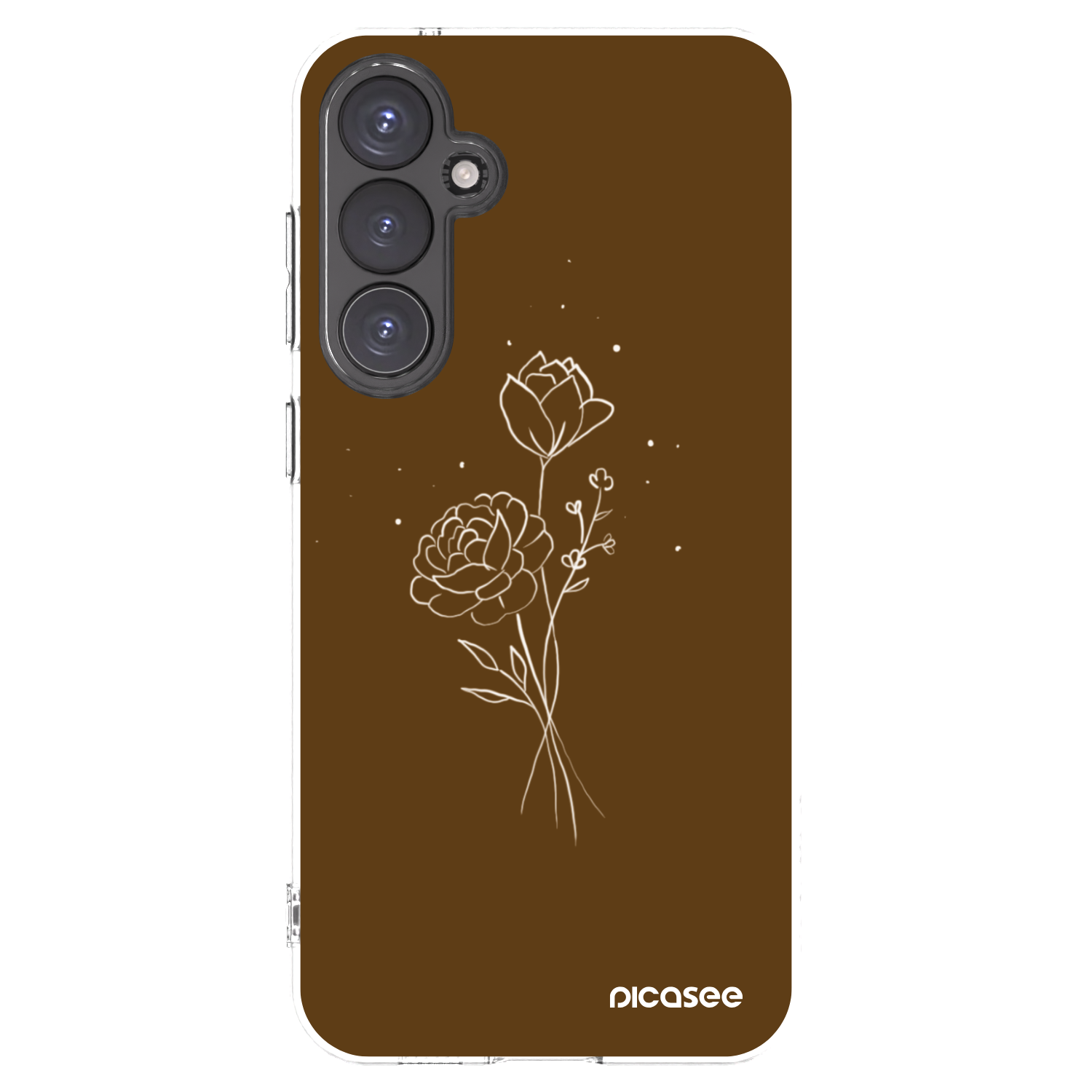 Picasee διαφανής θήκη σιλικόνης Samsung Galaxy S23 FE S711B - Brown flowers