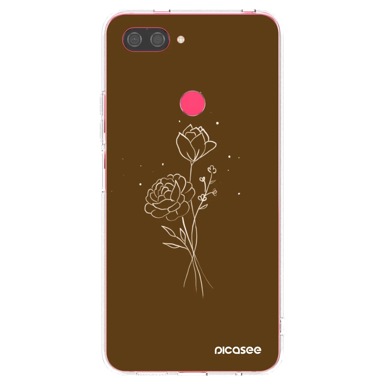 Picasee διαφανής θήκη σιλικόνης Xiaomi Mi 8 Lite - Brown flowers