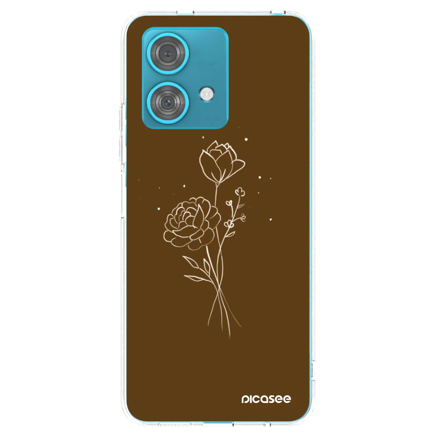 Picasee διαφανής θήκη σιλικόνης Motorola Edge 40 Neo - Brown flowers