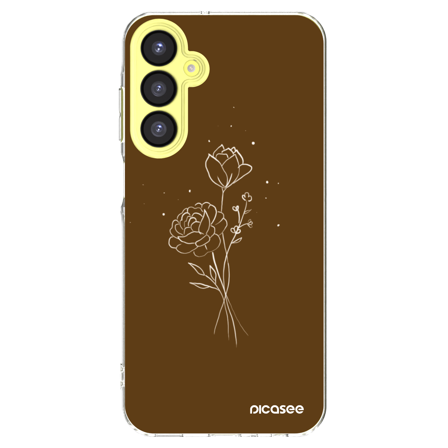 Picasee διαφανής θήκη σιλικόνης Samsung Galaxy A25 A256B 5G - Brown flowers