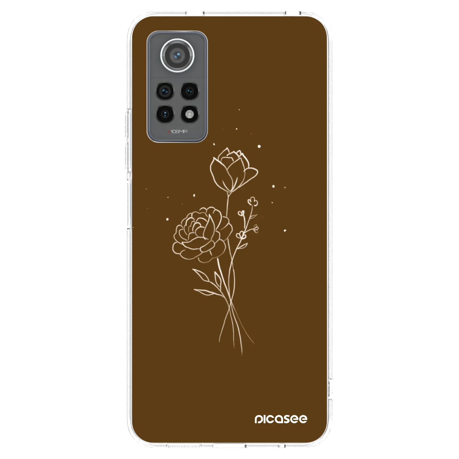 Picasee διαφανής θήκη σιλικόνης Xiaomi Redmi Note 12 Pro 4G - Brown flowers