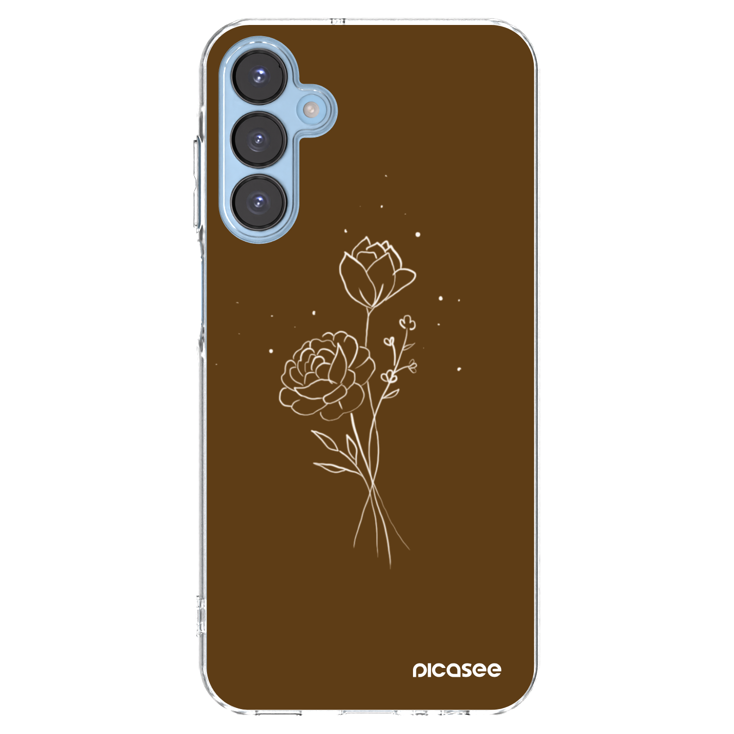 Picasee διαφανής θήκη σιλικόνης Samsung Galaxy A15 A156B 5G - Brown flowers
