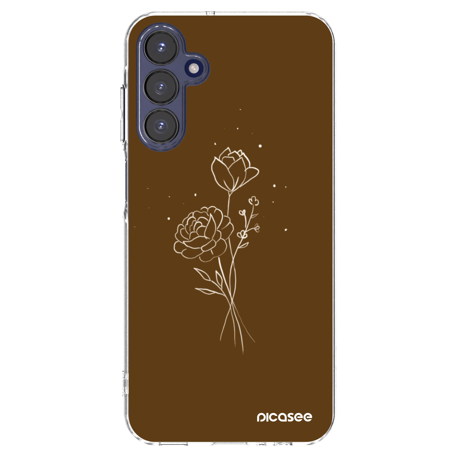 Picasee διαφανής θήκη σιλικόνης Samsung Galaxy A15 A155F 4G - Brown flowers