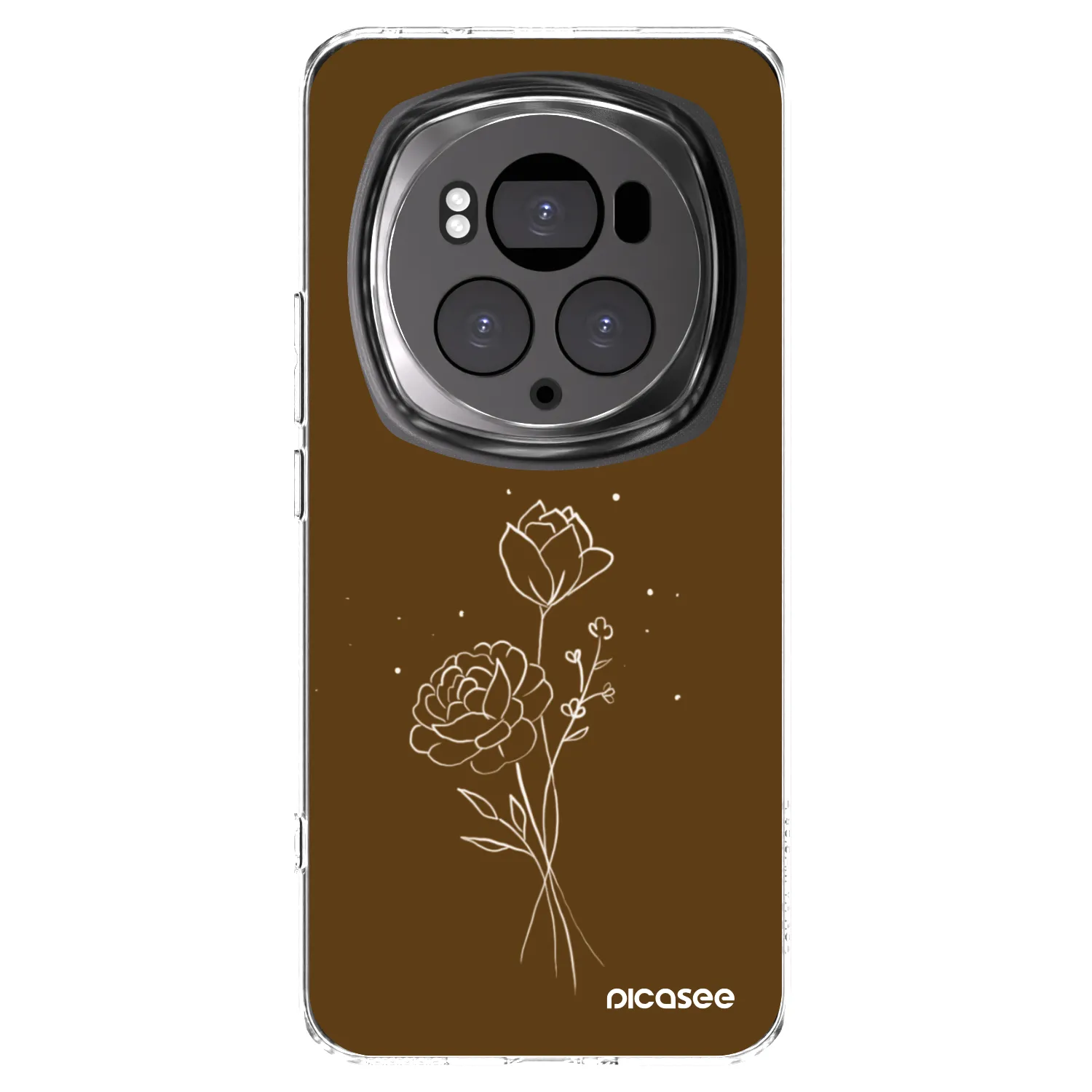 Picasee διαφανής θήκη σιλικόνης Honor Magic6 Pro - Brown flowers