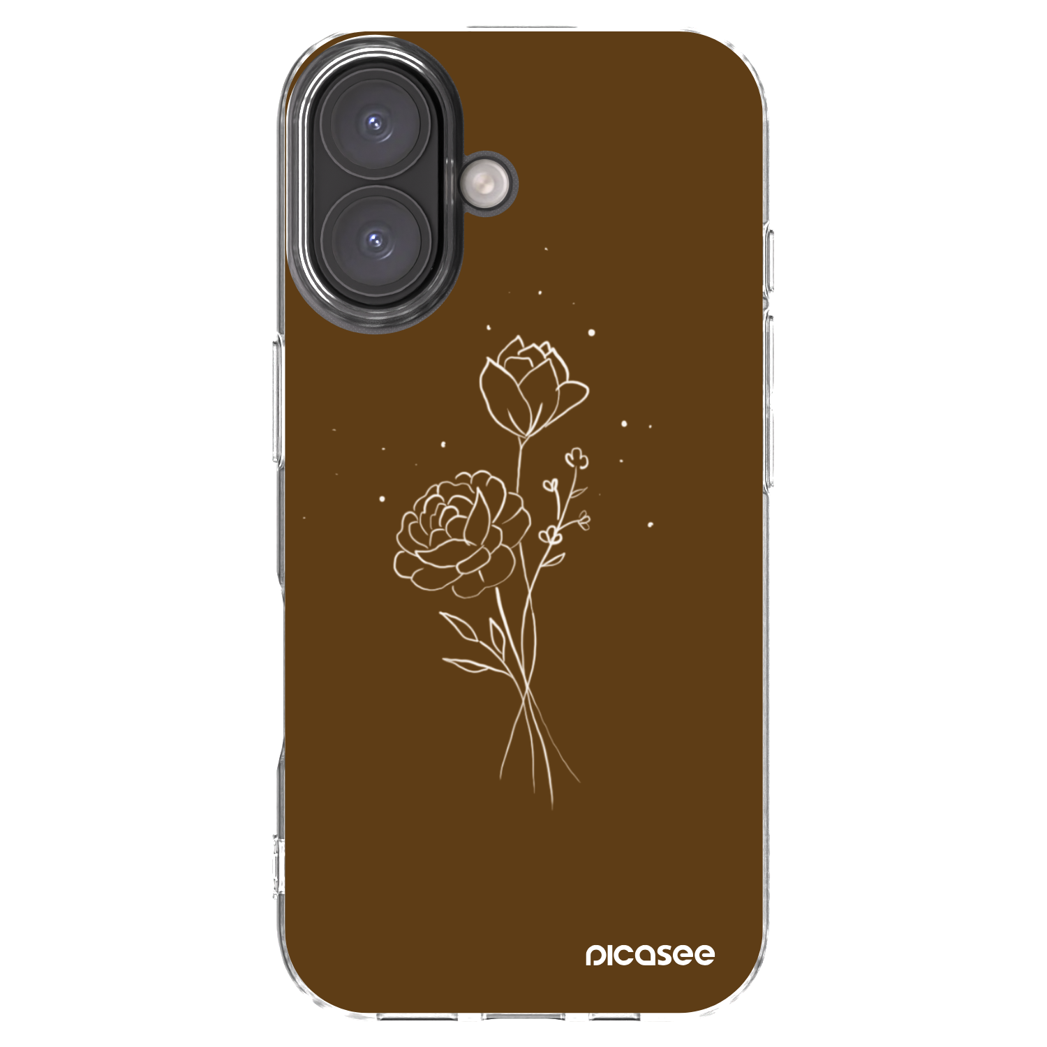 Picasee διαφανής θήκη σιλικόνης Apple iPhone 16 - Brown flowers