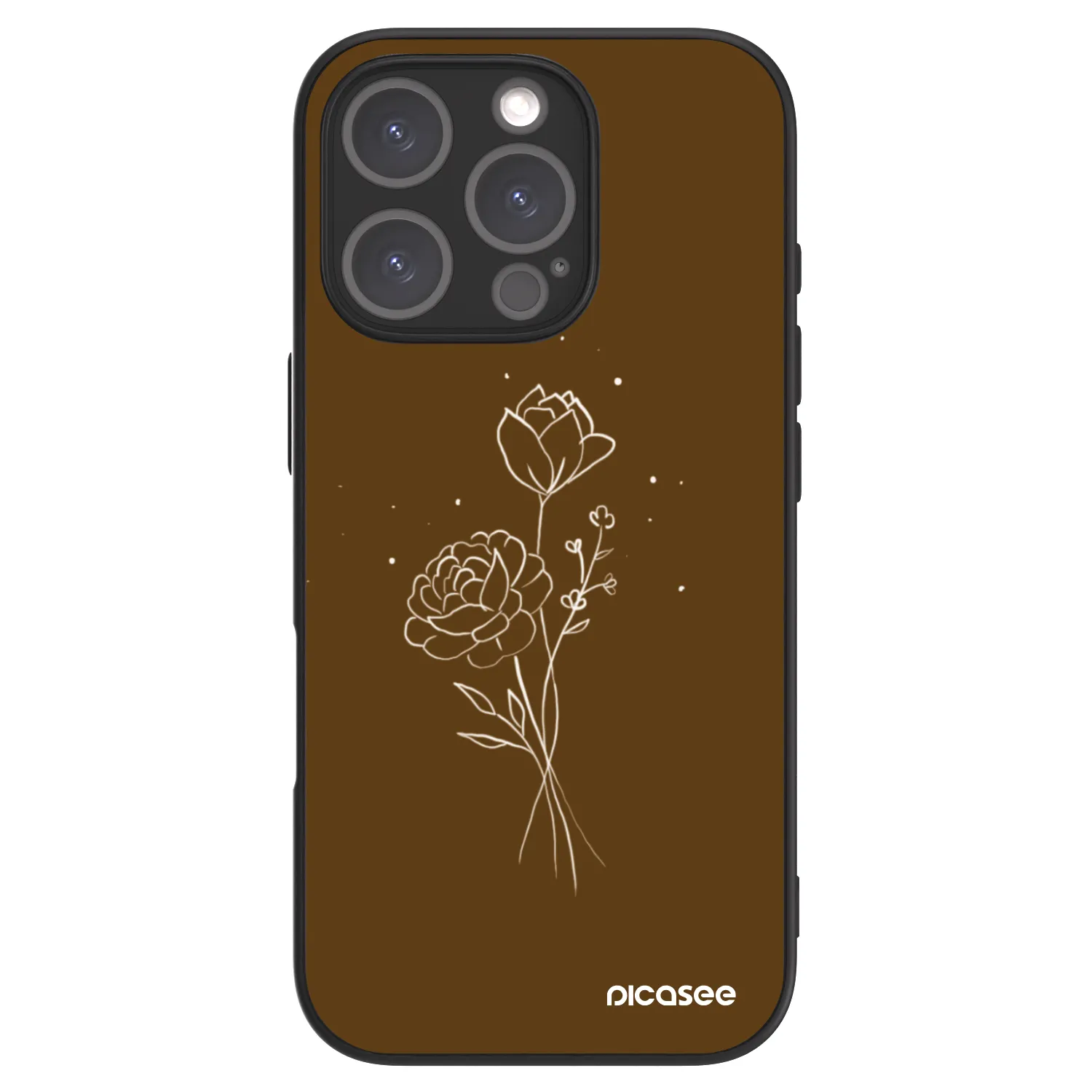 Picasee ULTIMATE CASE MagSafe pro Apple iPhone 16 Pro - Brown flowers
